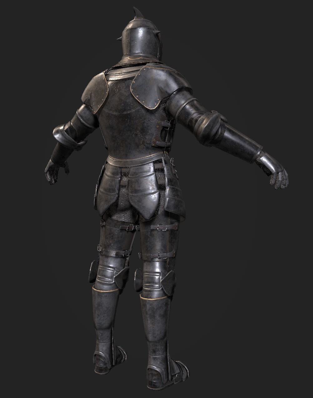Dark Medieval Knight Warrior PBR VR AR Low-poly 3D model_12