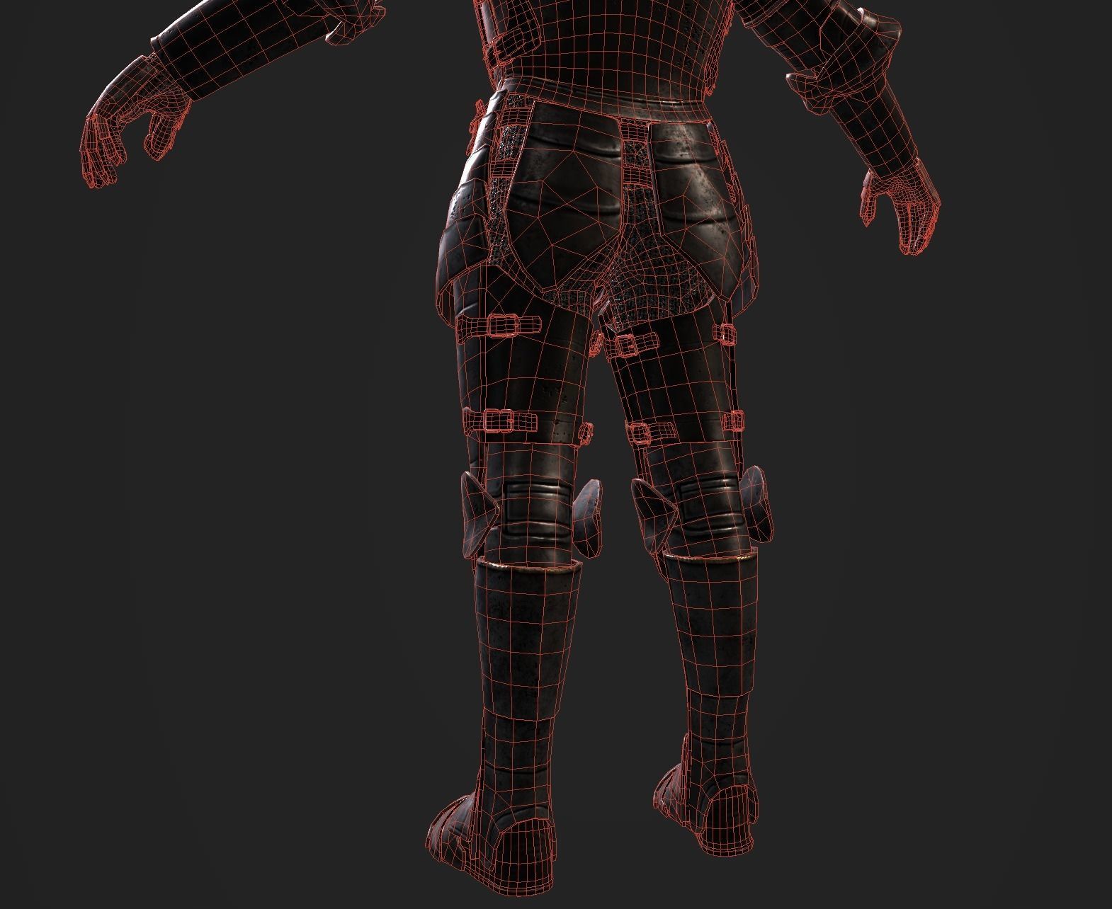 Dark Medieval Knight Warrior PBR VR AR Low-poly 3D model_13