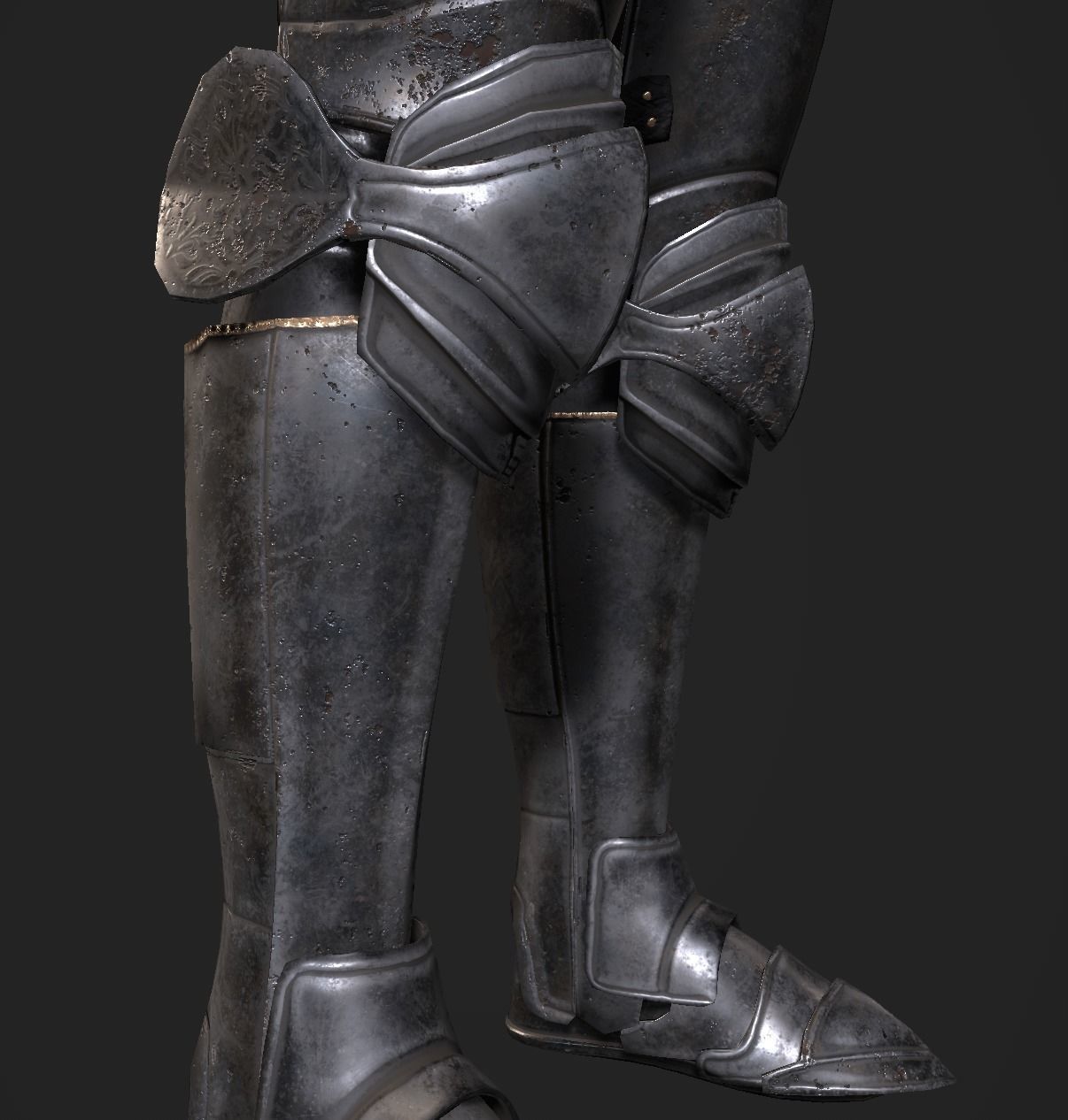 Dark Medieval Knight Warrior PBR VR AR Low-poly 3D model_17