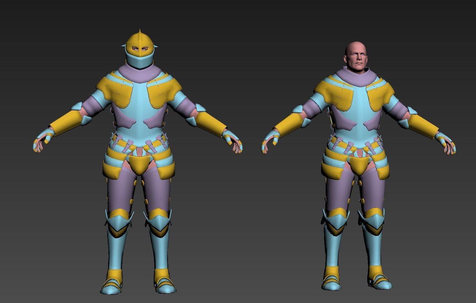 Dark Medieval Knight Warrior PBR VR AR Low-poly 3D model_26