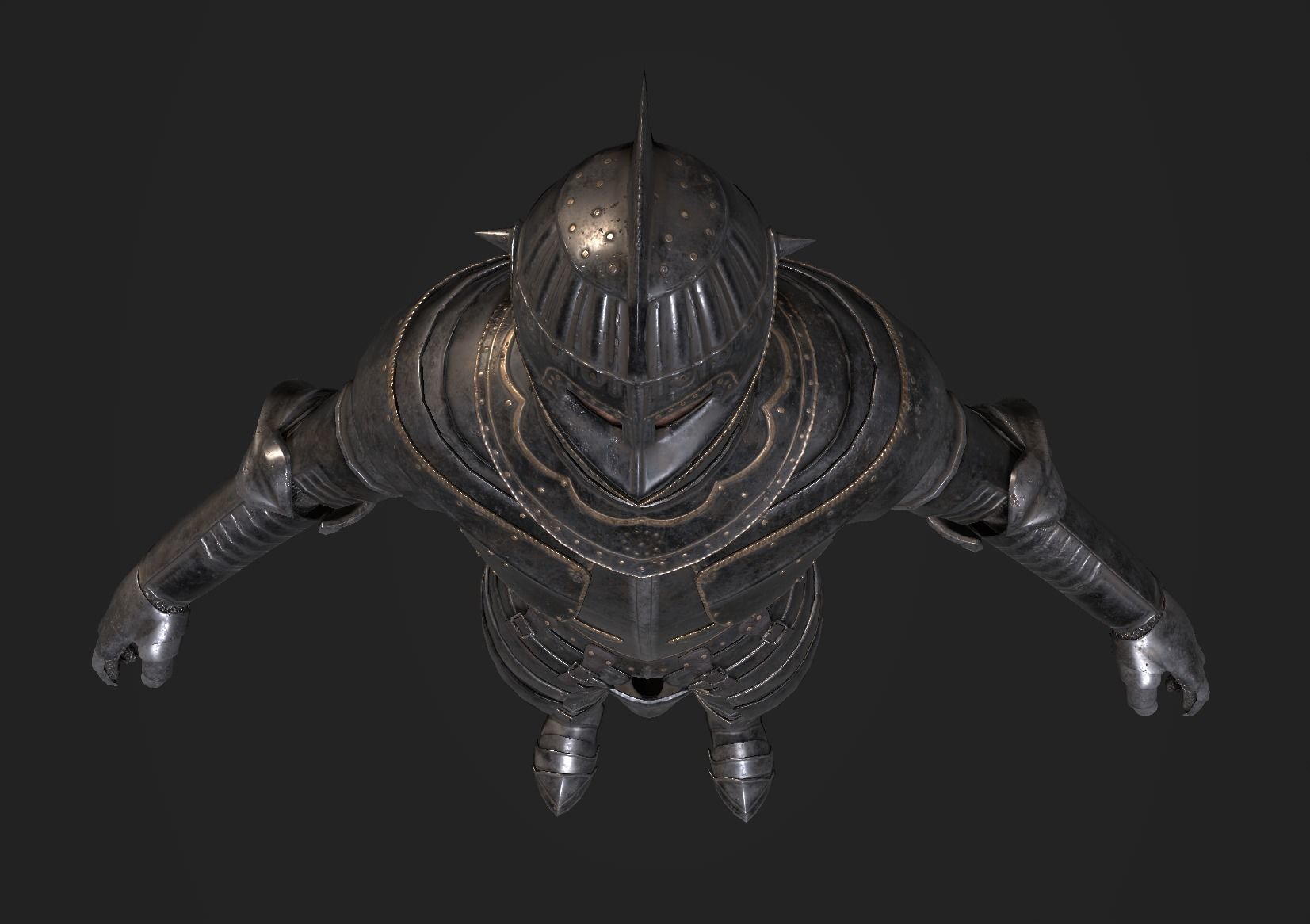 Dark Medieval Knight Warrior PBR VR AR Low-poly 3D model_18