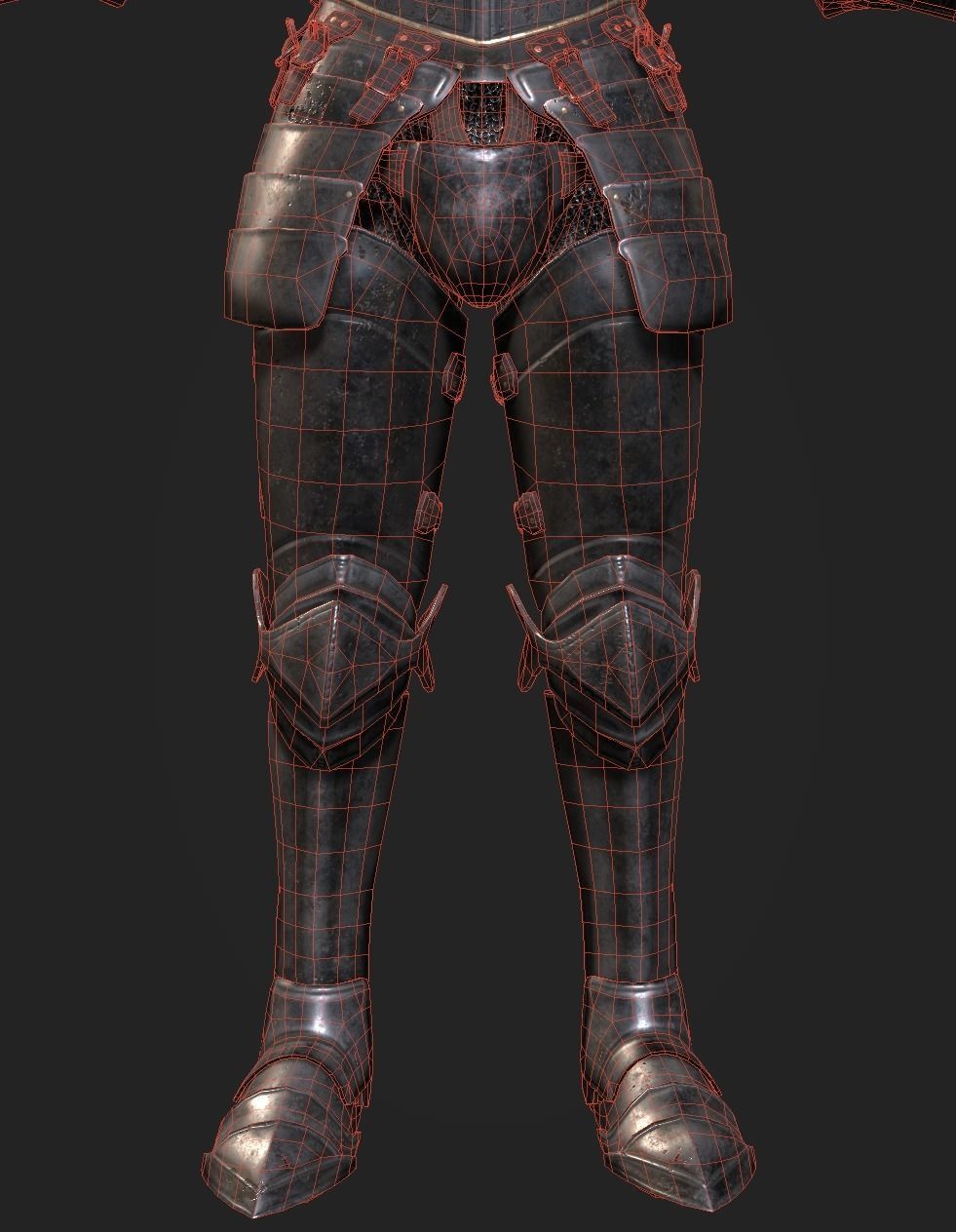 Dark Medieval Knight Warrior PBR VR AR Low-poly 3D model_9