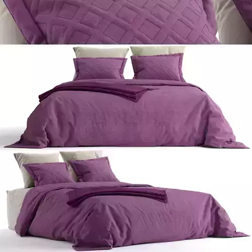 bed 4 with bedding and pillows