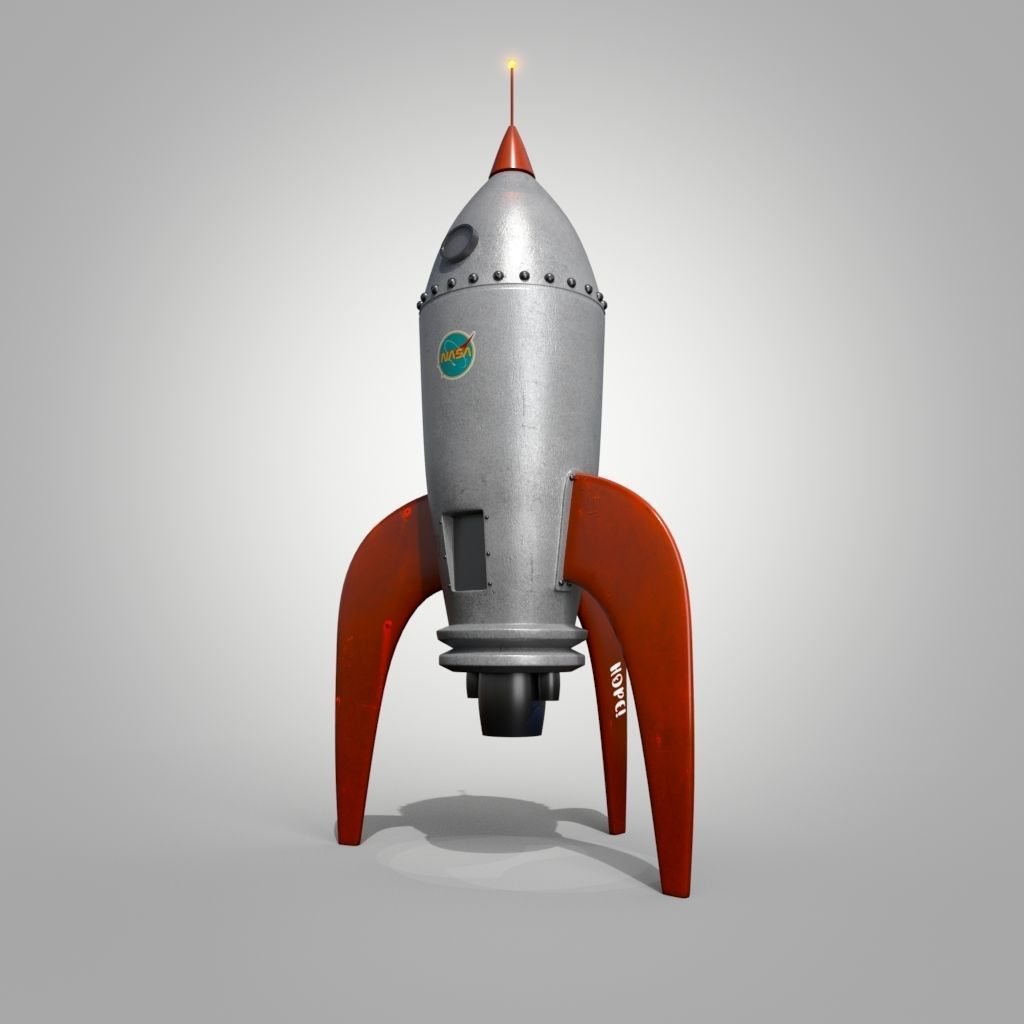 Spaceship and UFO Low-poly 3D model_2