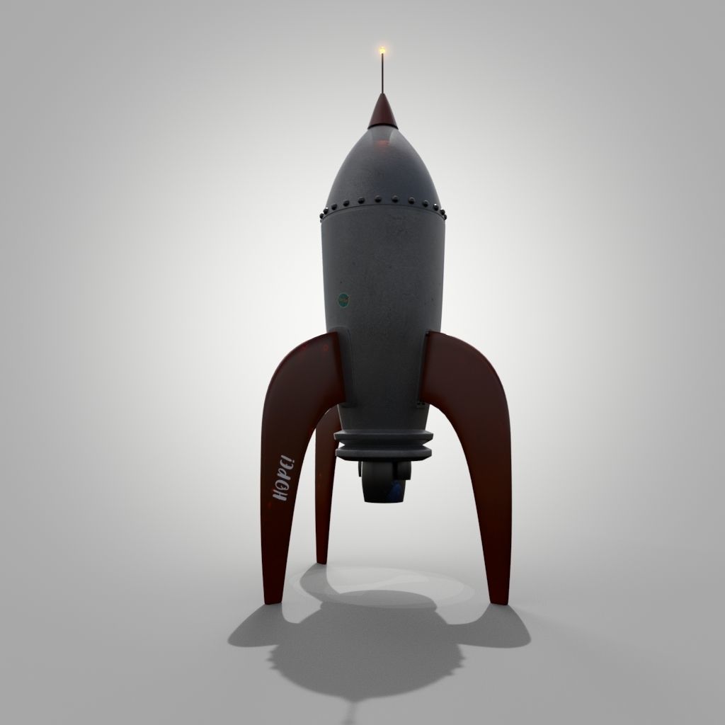 Spaceship and UFO Low-poly 3D model_5
