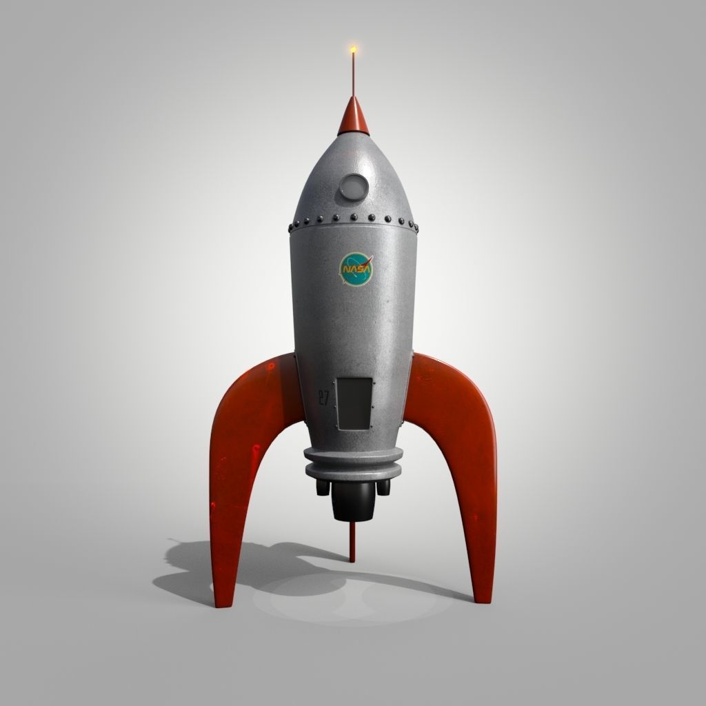 Spaceship and UFO Low-poly 3D model_4