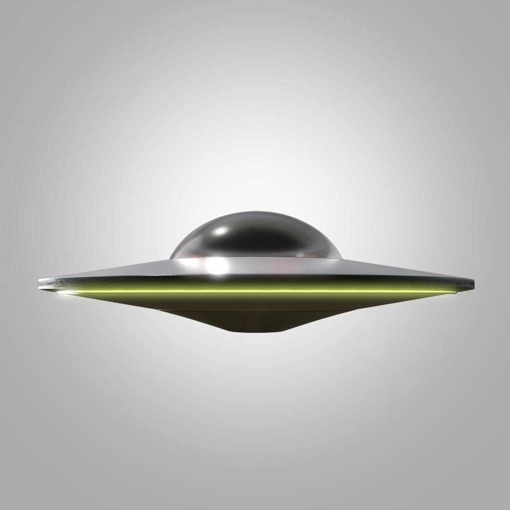 Spaceship and UFO Low-poly 3D model_11