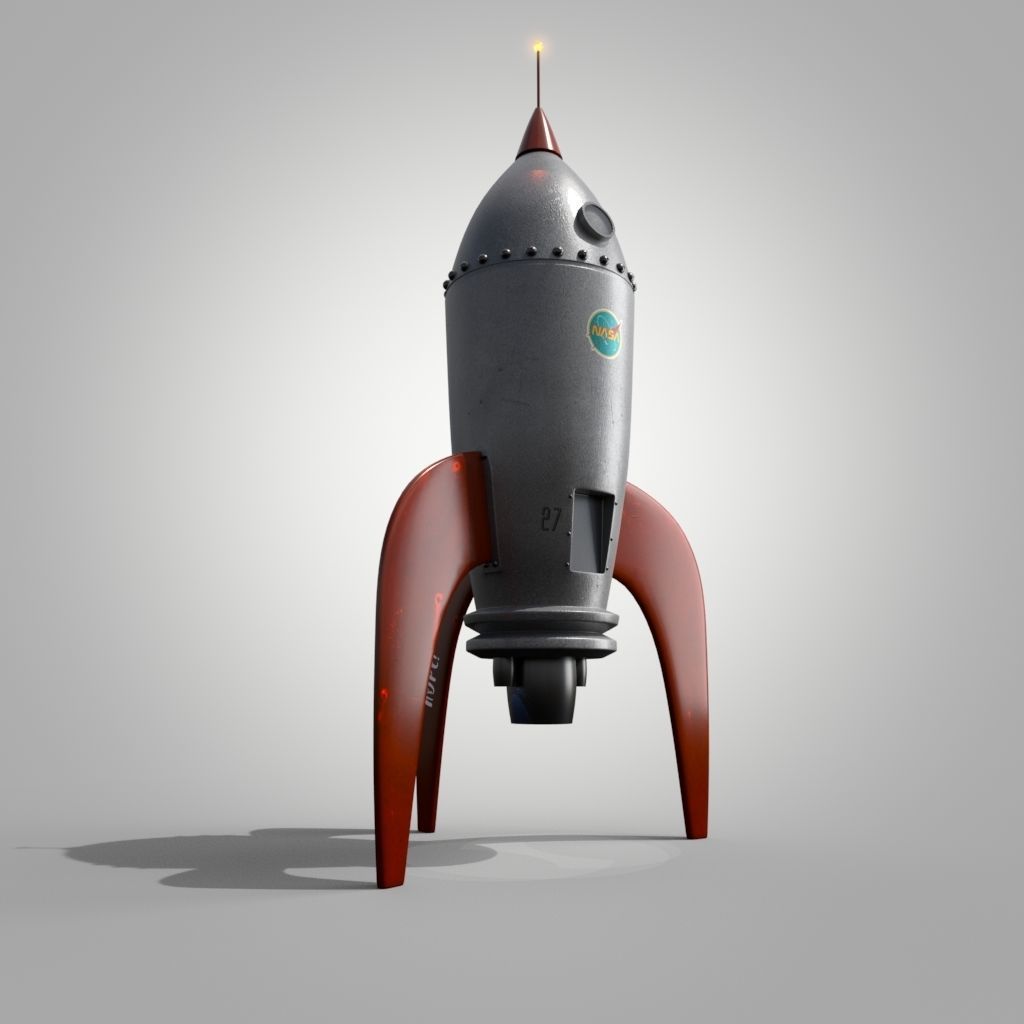 Spaceship and UFO Low-poly 3D model_3