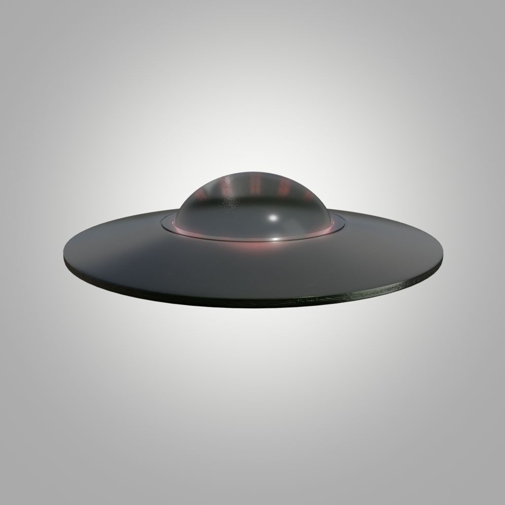 Spaceship and UFO Low-poly 3D model_9