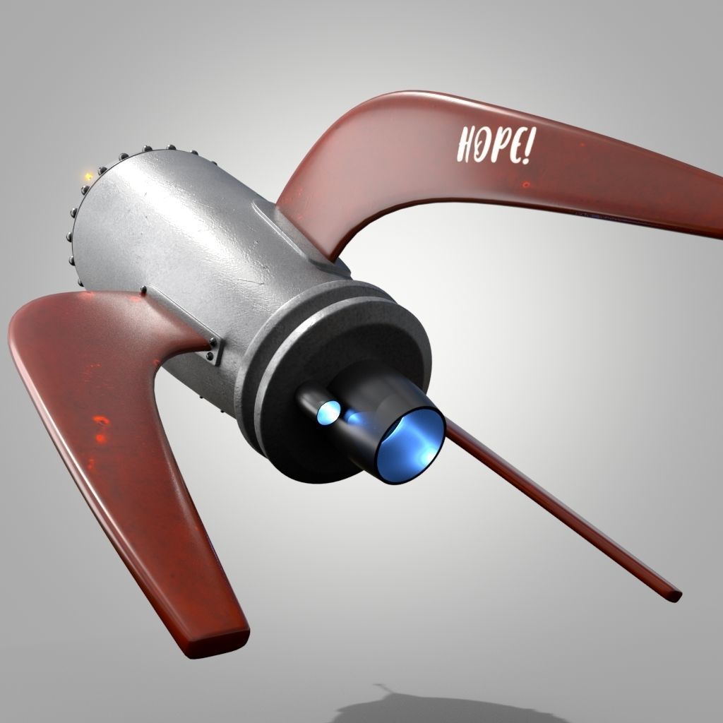 Spaceship and UFO Low-poly 3D model_6