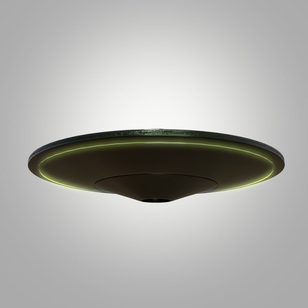 Spaceship and UFO Low-poly 3D model_10