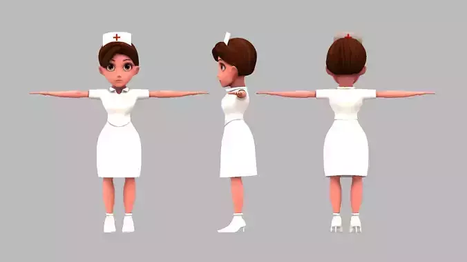 cartoon nurse 3d model 3D model