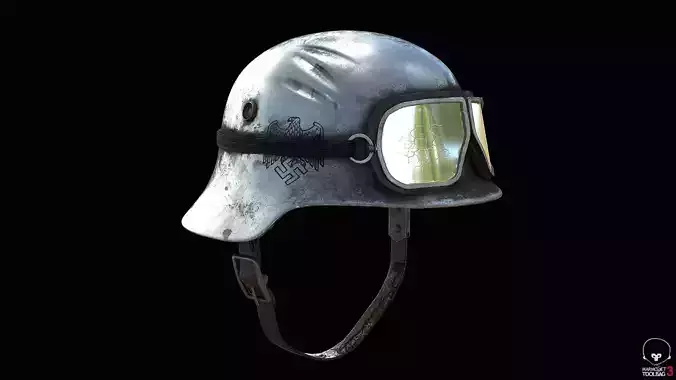 WW2 German Army Helmet with Goggles