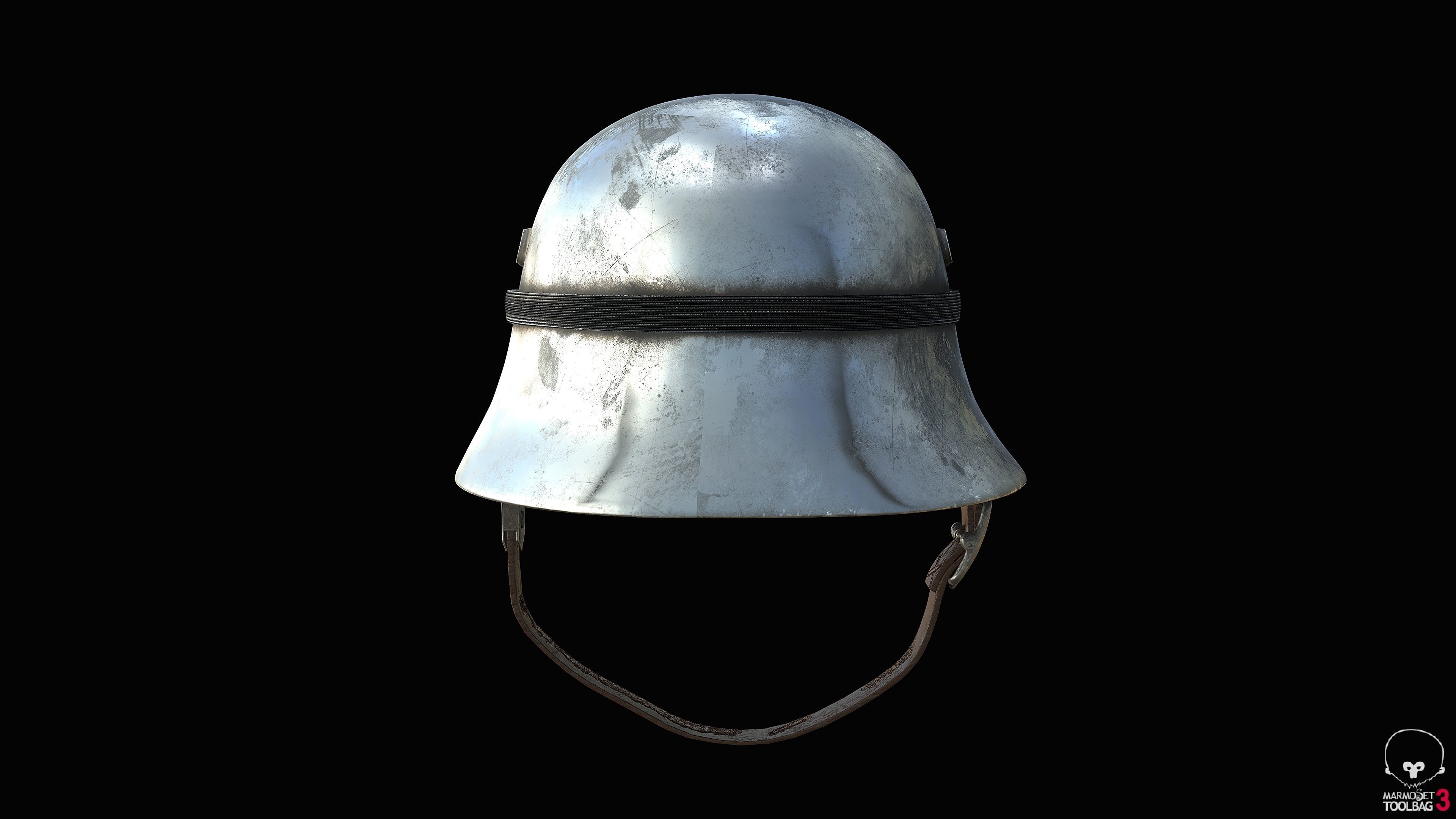 WW2 German Army Helmet with Goggles Low-poly 3D model_5