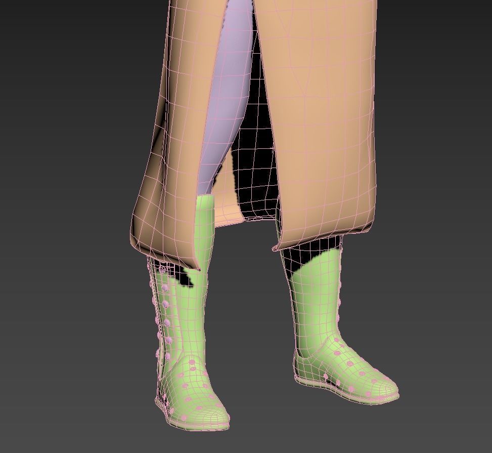 Medieval Squire Warrior PBR  Low-poly 3D model_21