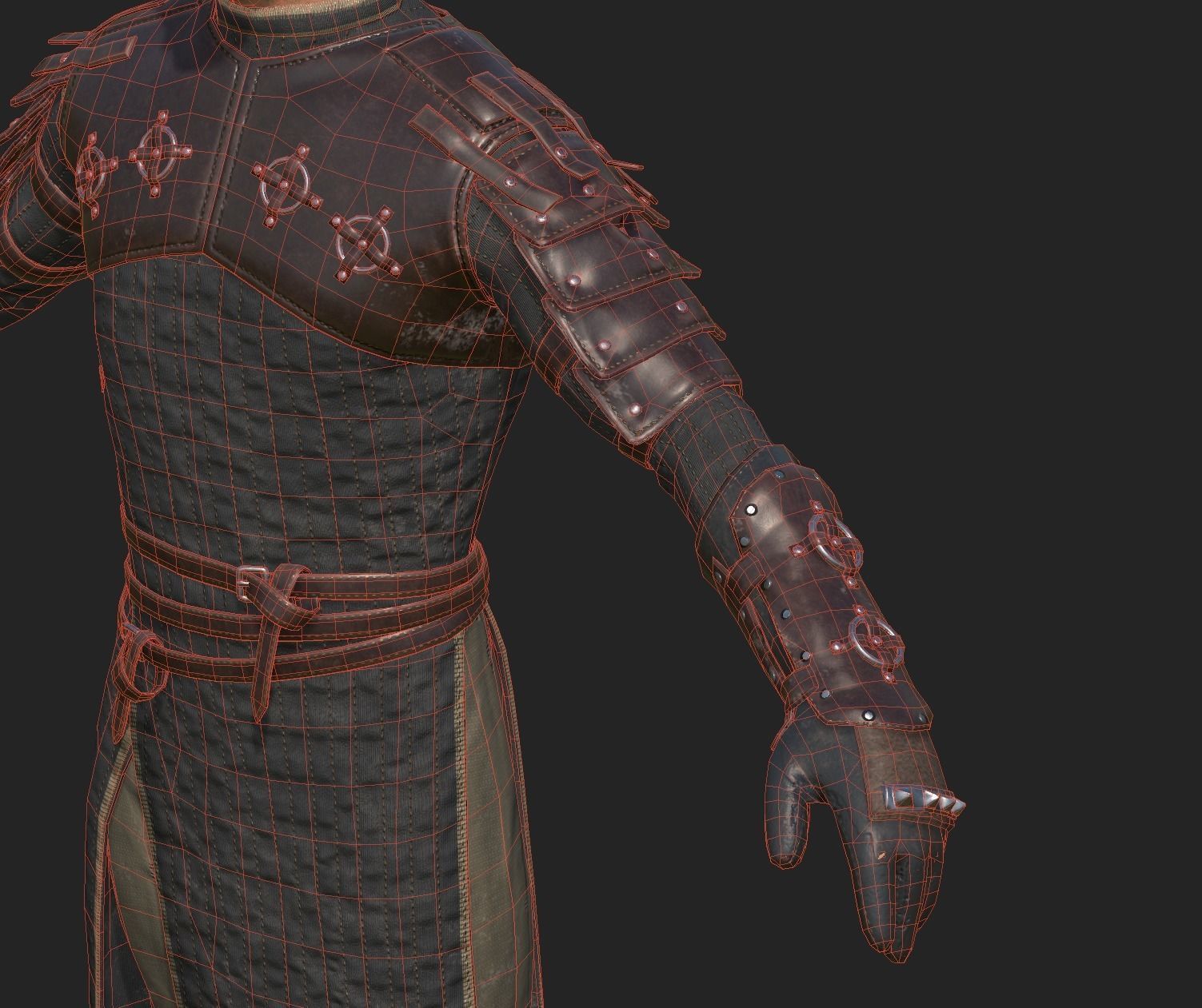 Medieval Squire Warrior PBR  Low-poly 3D model_11