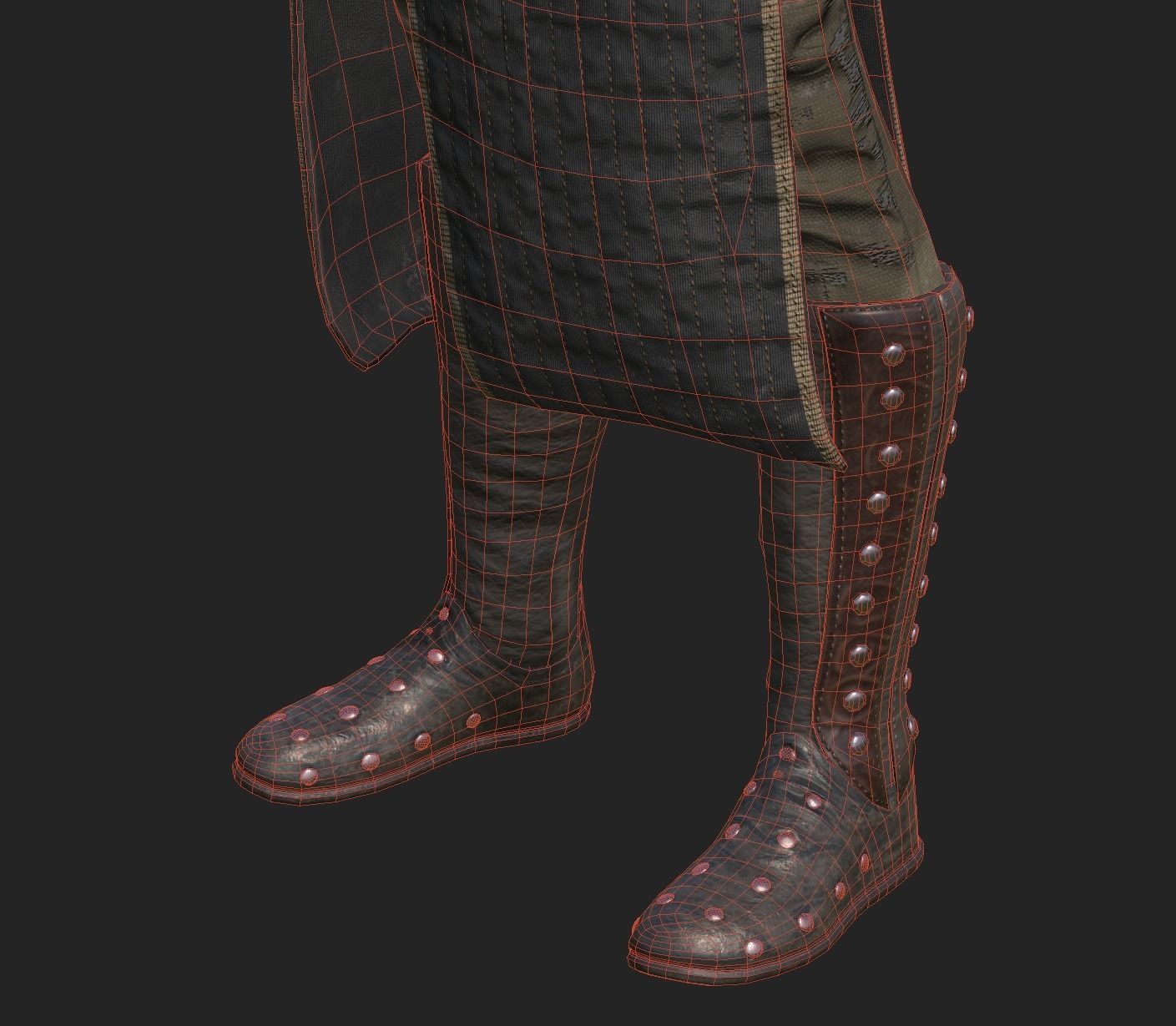 Medieval Squire Warrior PBR  Low-poly 3D model_14