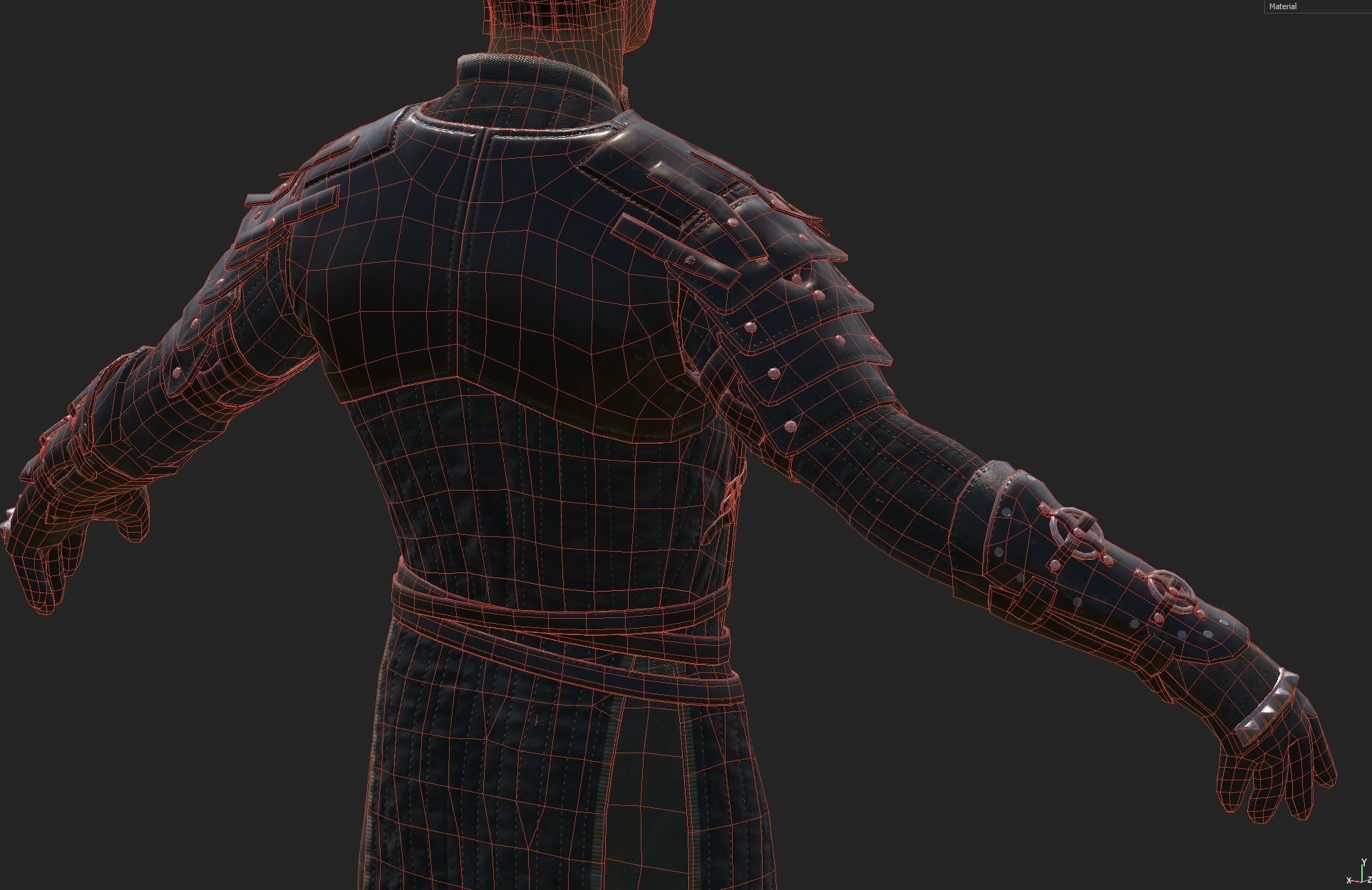 Medieval Squire Warrior PBR  Low-poly 3D model_20