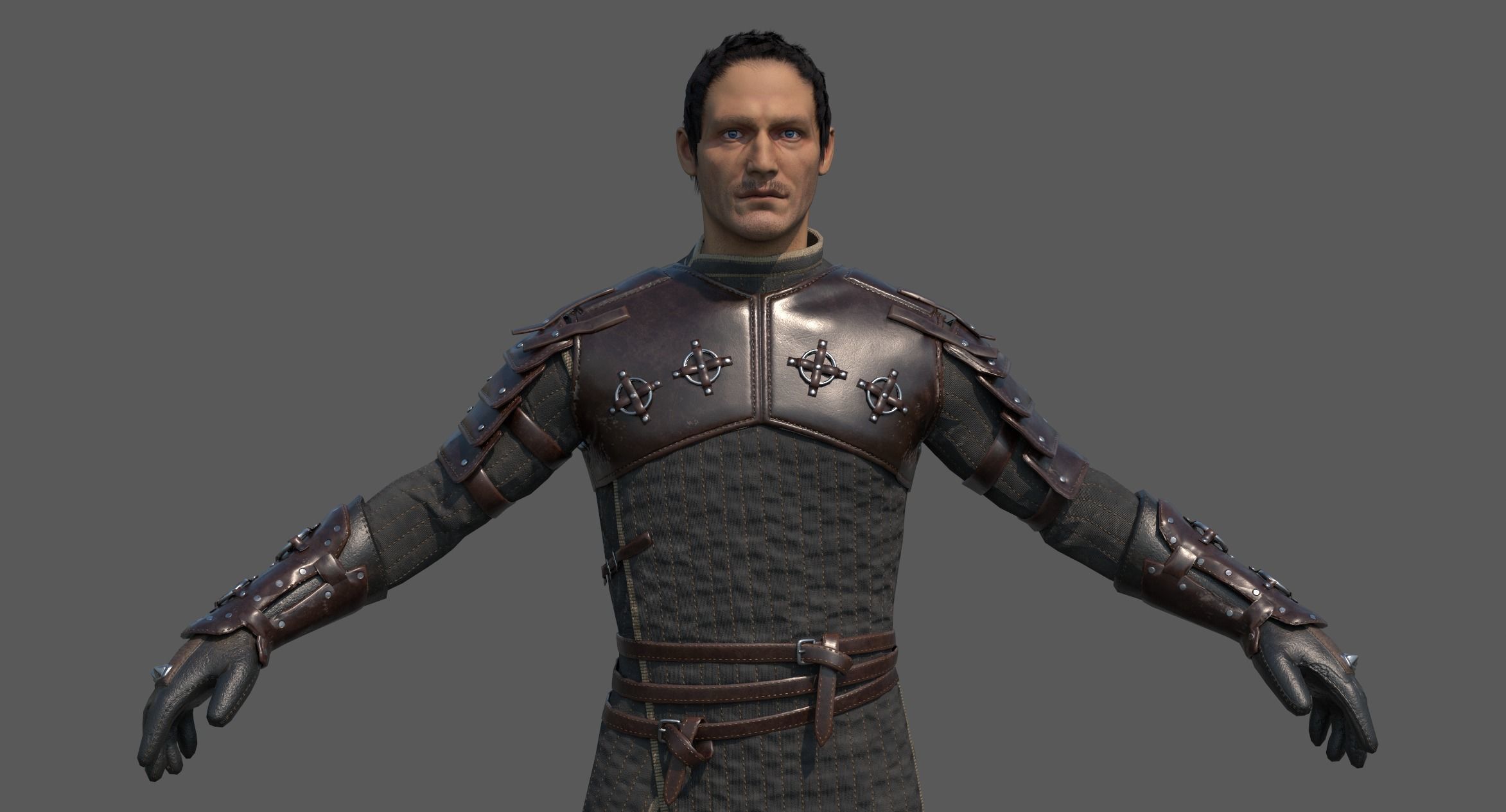 Medieval Squire Warrior PBR  Low-poly 3D model_19