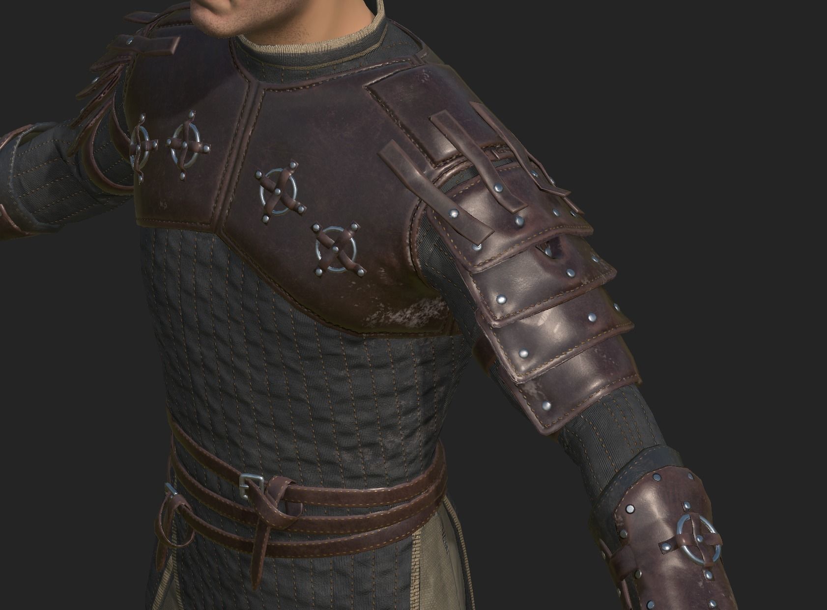 Medieval Squire Warrior PBR  Low-poly 3D model_18