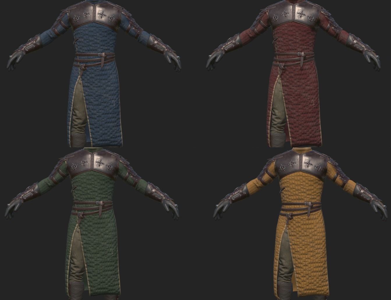 Medieval Squire Warrior PBR  Low-poly 3D model_2