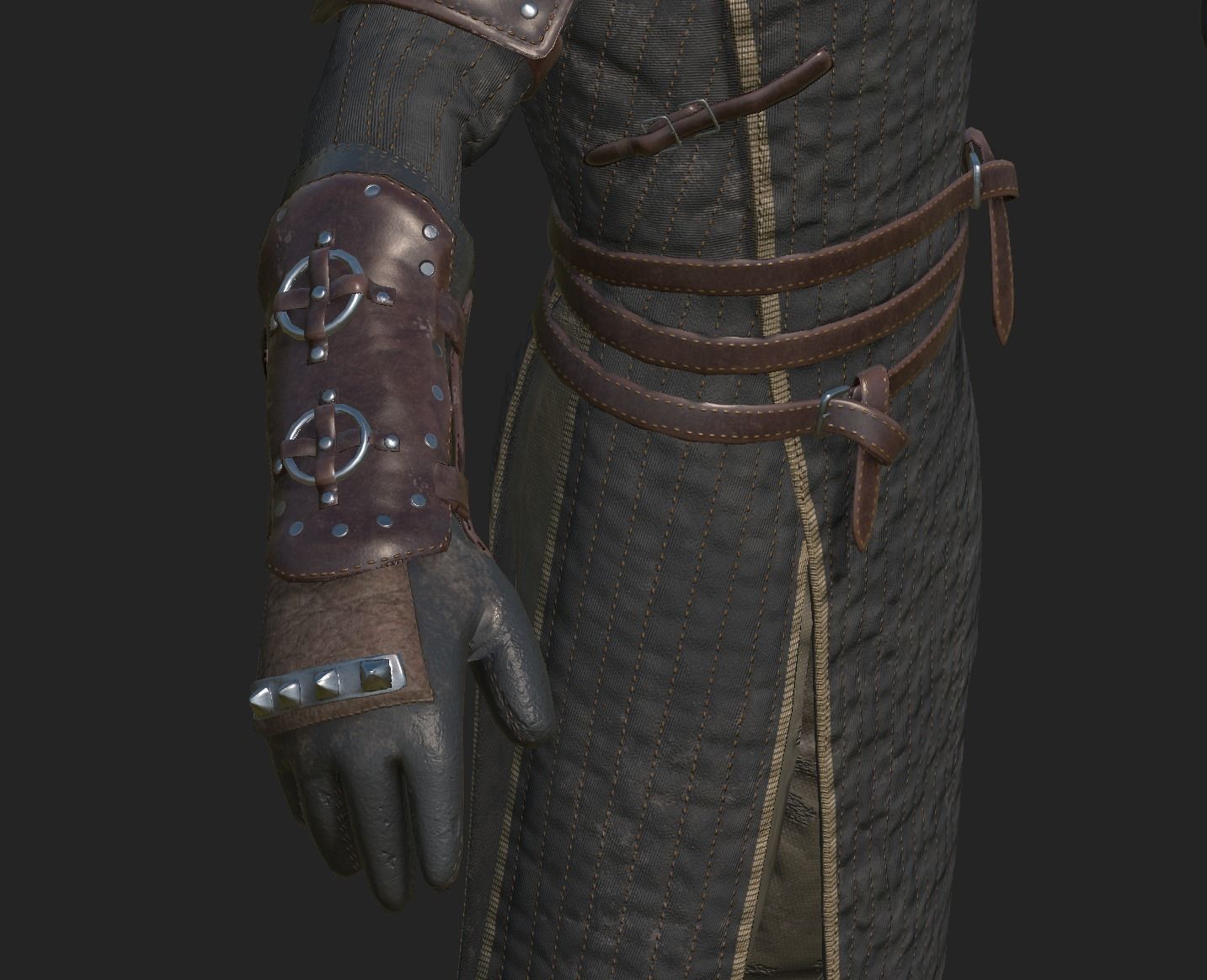 Medieval Squire Warrior PBR  Low-poly 3D model_10