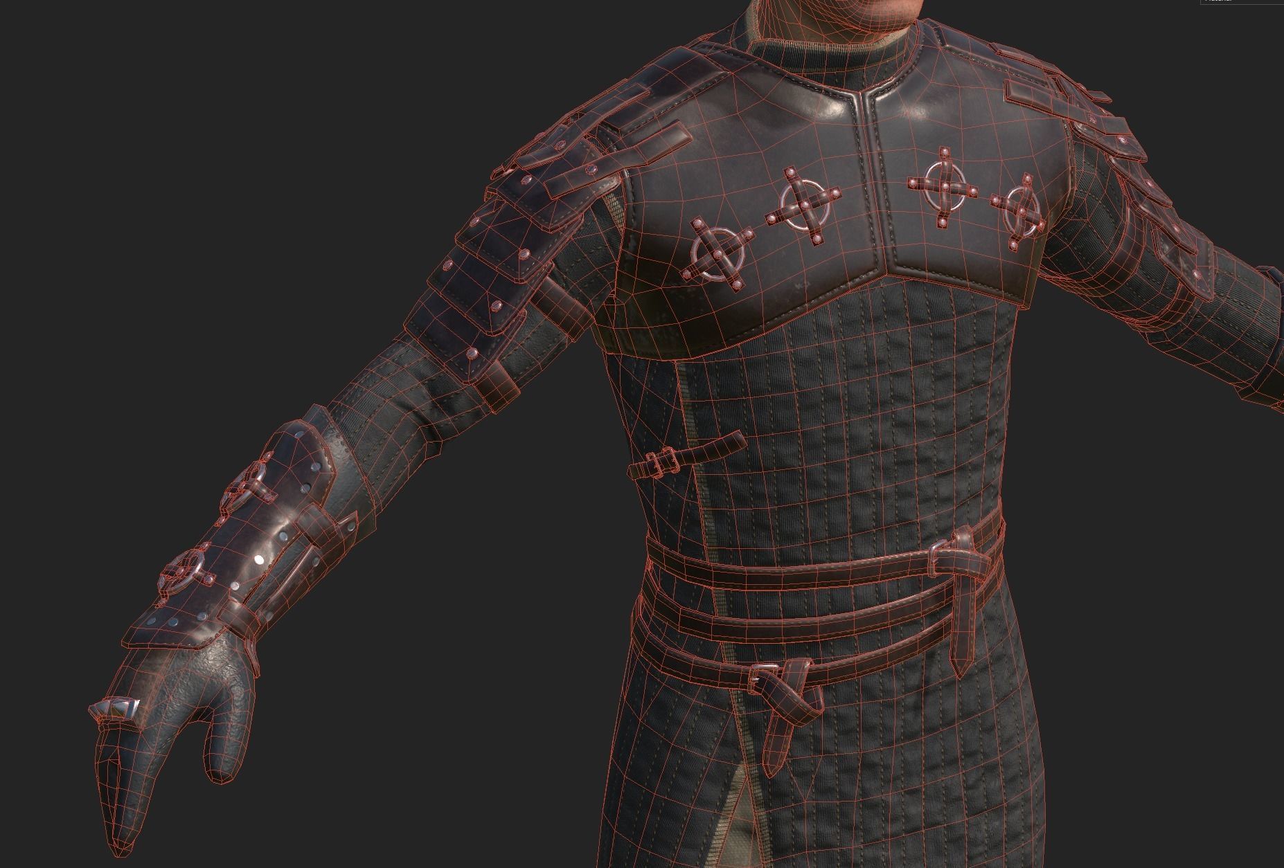 Medieval Squire Warrior PBR  Low-poly 3D model_9