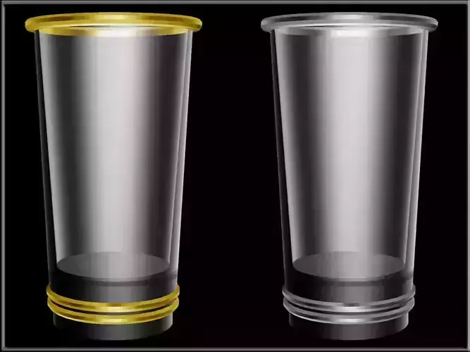 Metal Line Ring High Ball Glass