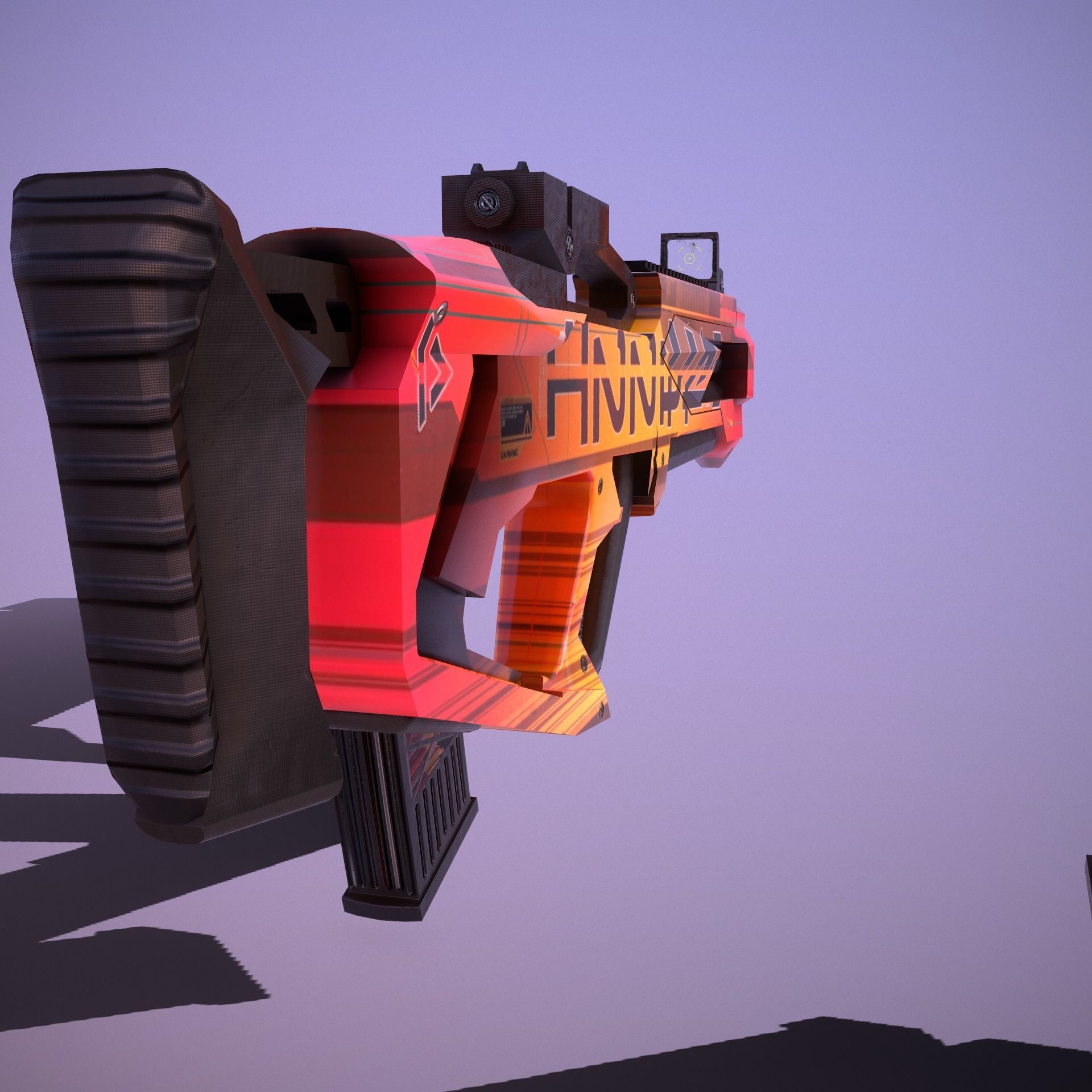 Sci-Fi Weapon Hunter II Low-poly 3D model_3
