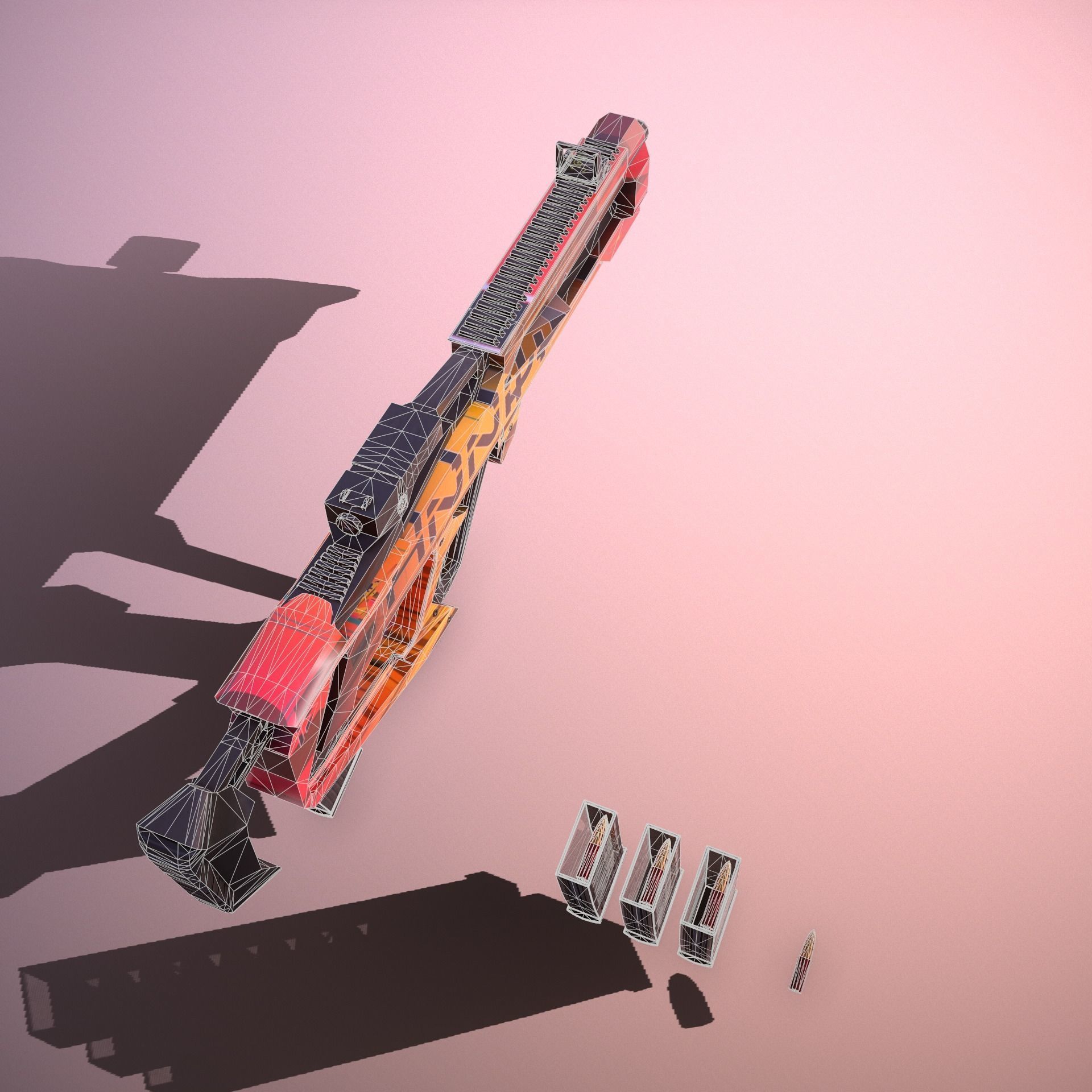 Sci-Fi Weapon Hunter II Low-poly 3D model_12