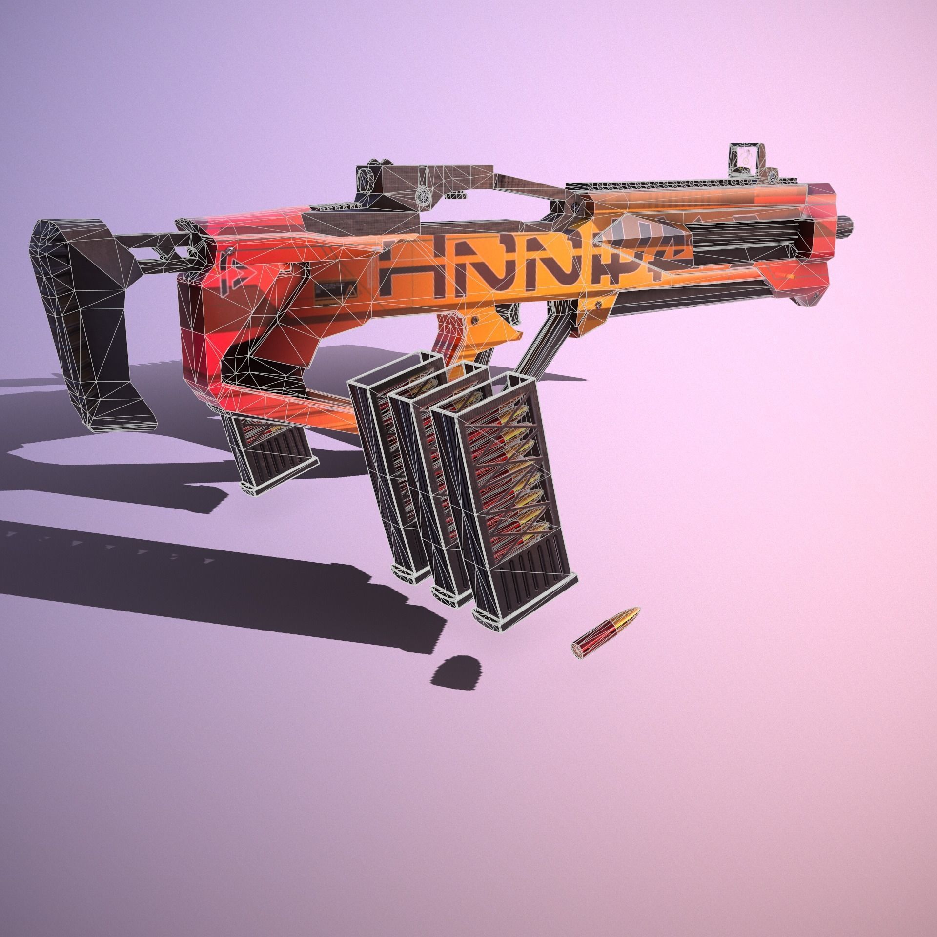 Sci-Fi Weapon Hunter II Low-poly 3D model_11