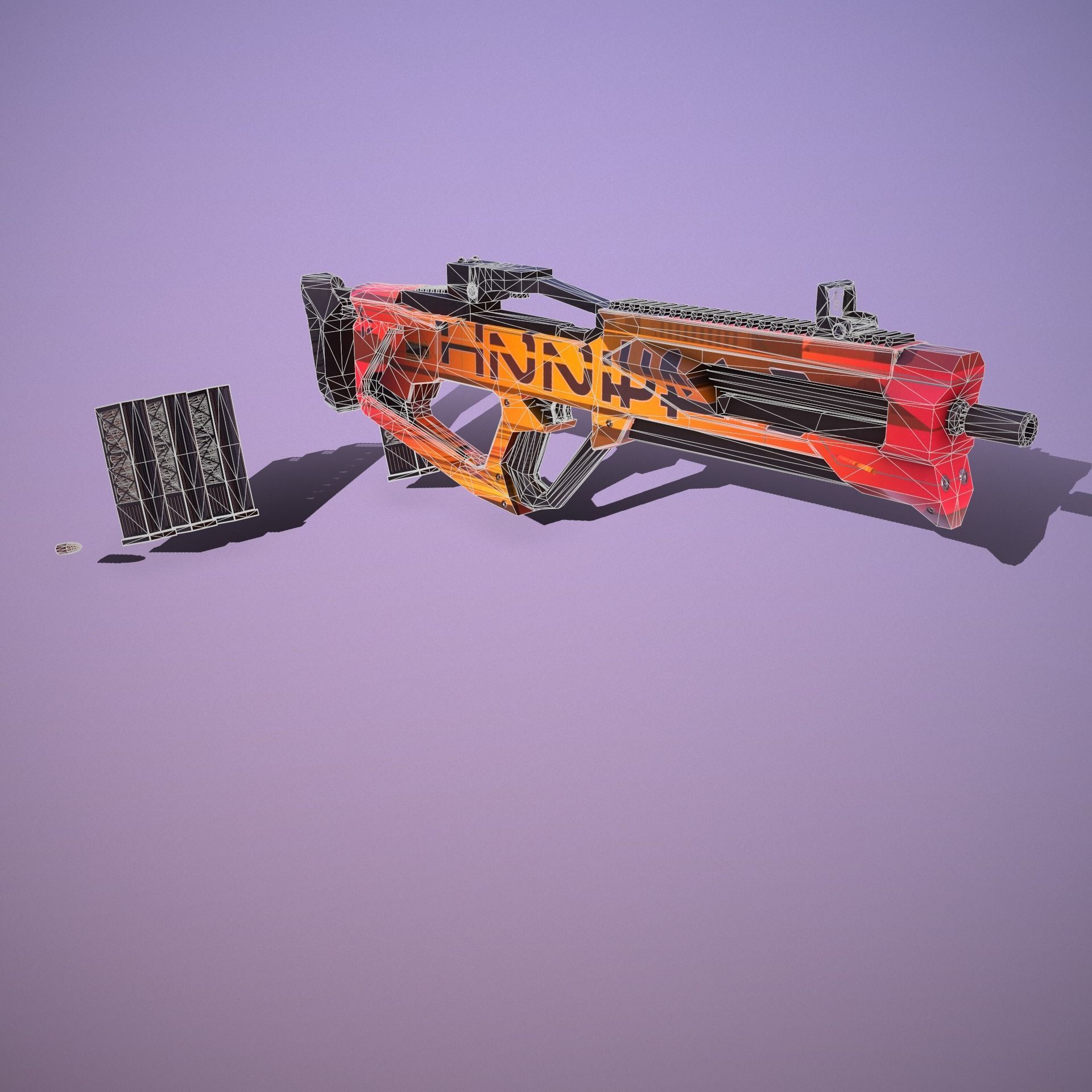 Sci-Fi Weapon Hunter II Low-poly 3D model_10