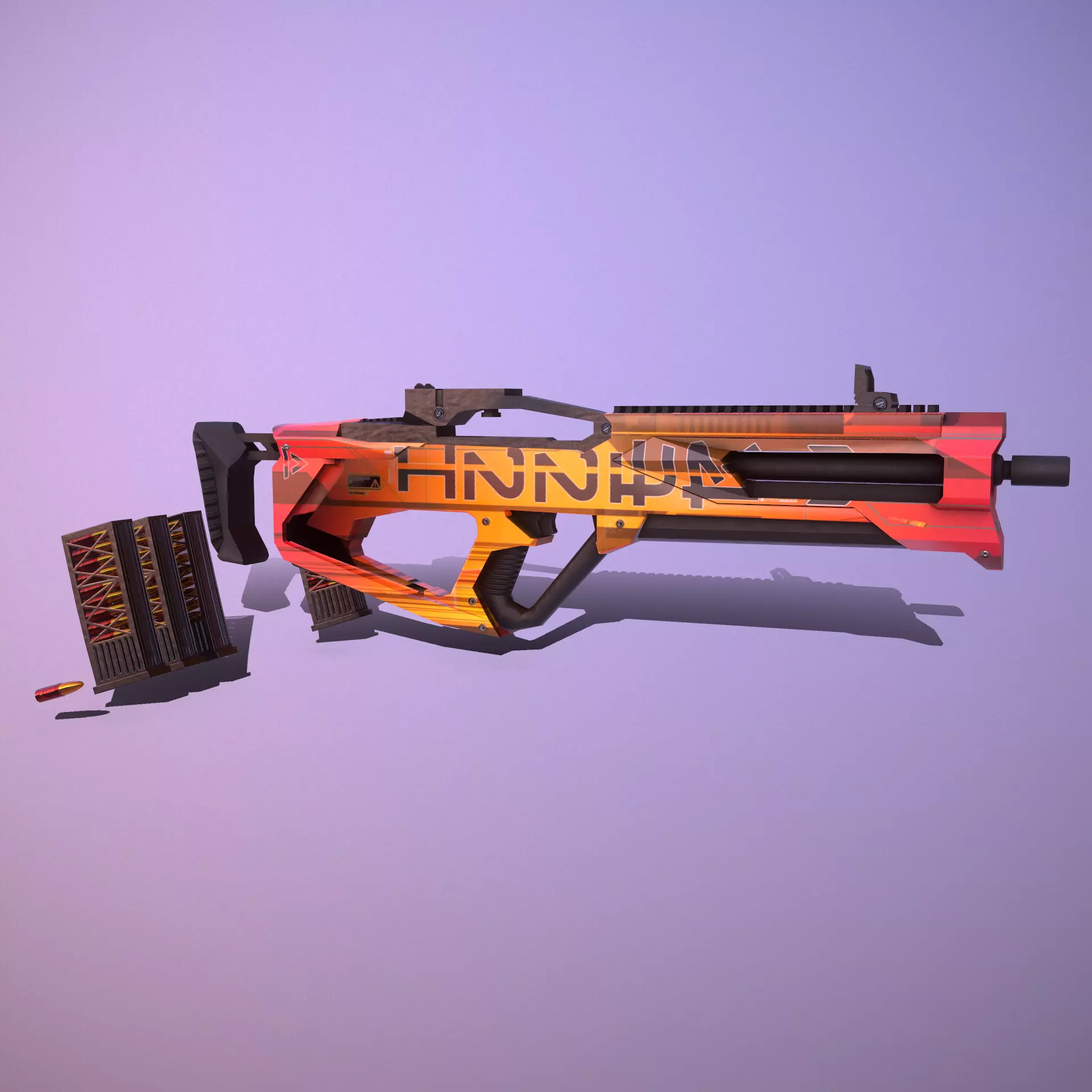 Sci-Fi Weapon Hunter II Low-poly 3D model_0