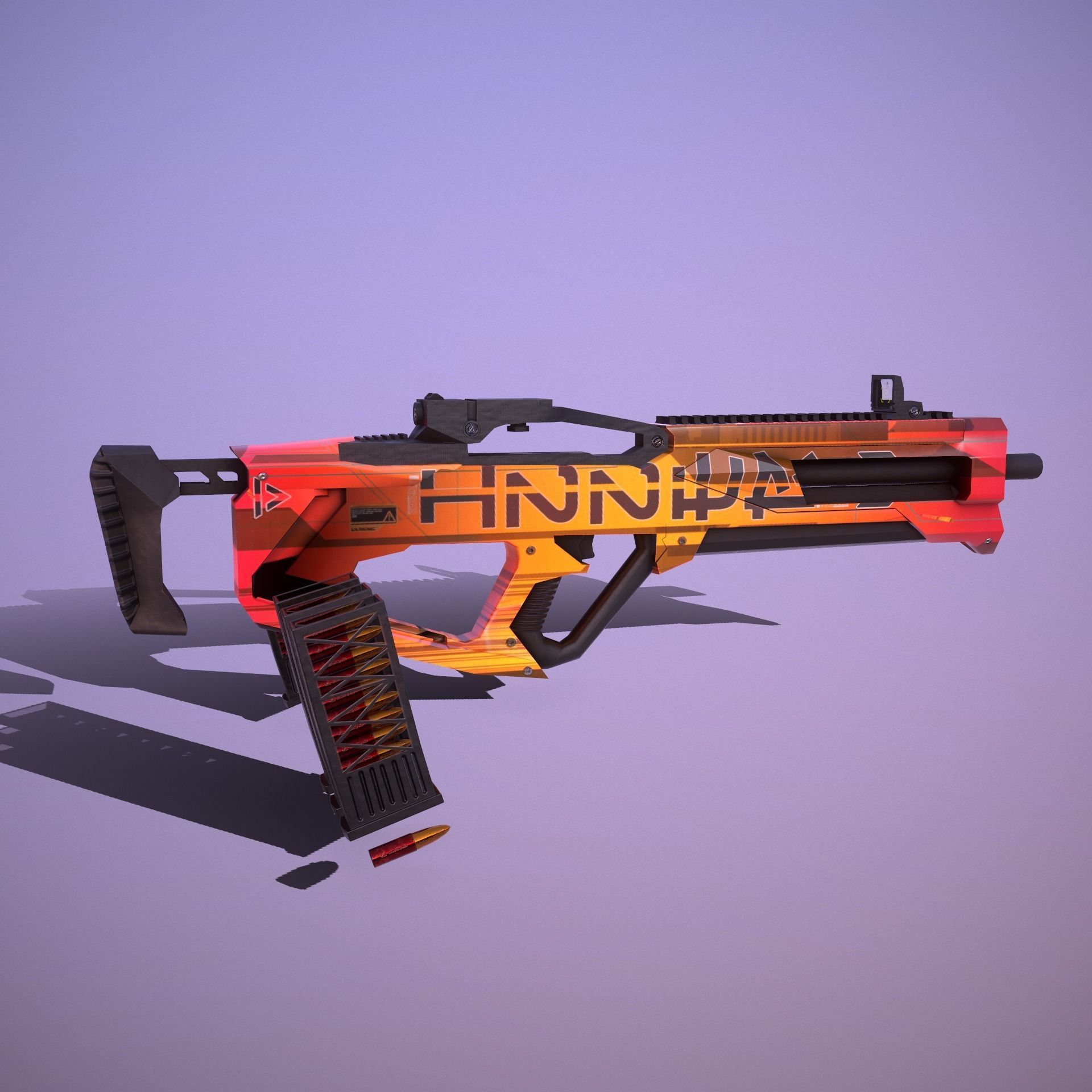 Sci-Fi Weapon Hunter II Low-poly 3D model_2