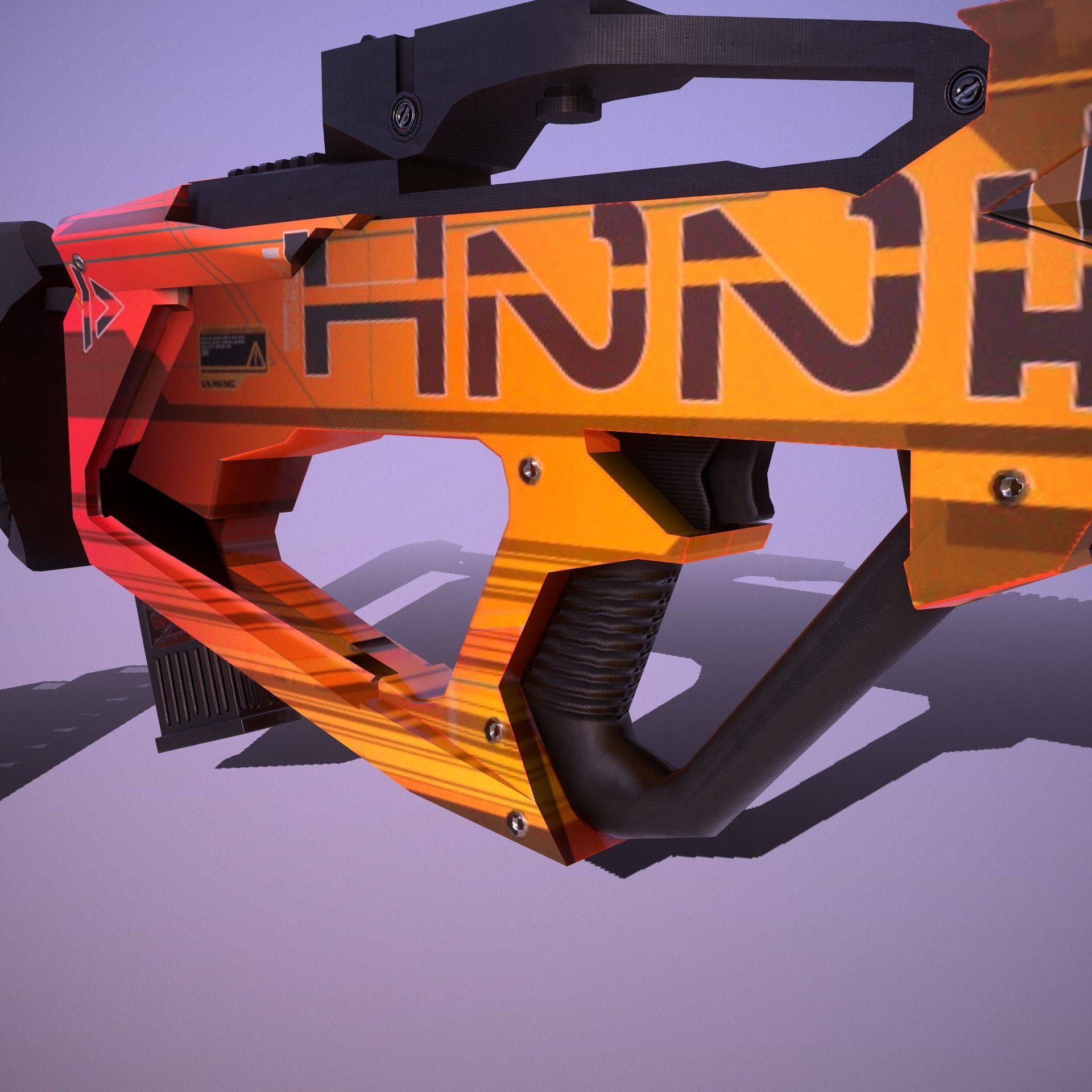 Sci-Fi Weapon Hunter II Low-poly 3D model_5