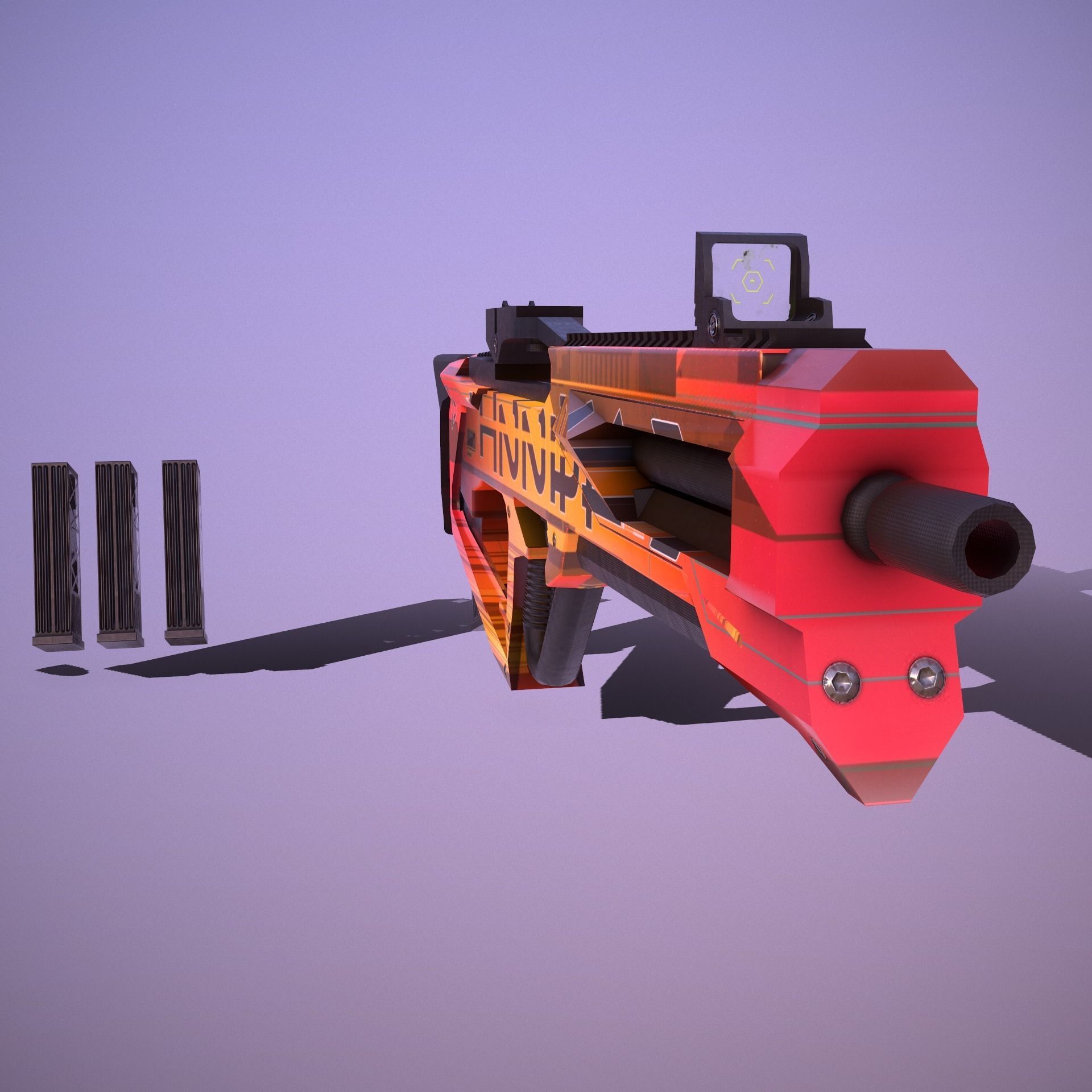 Sci-Fi Weapon Hunter II Low-poly 3D model_4