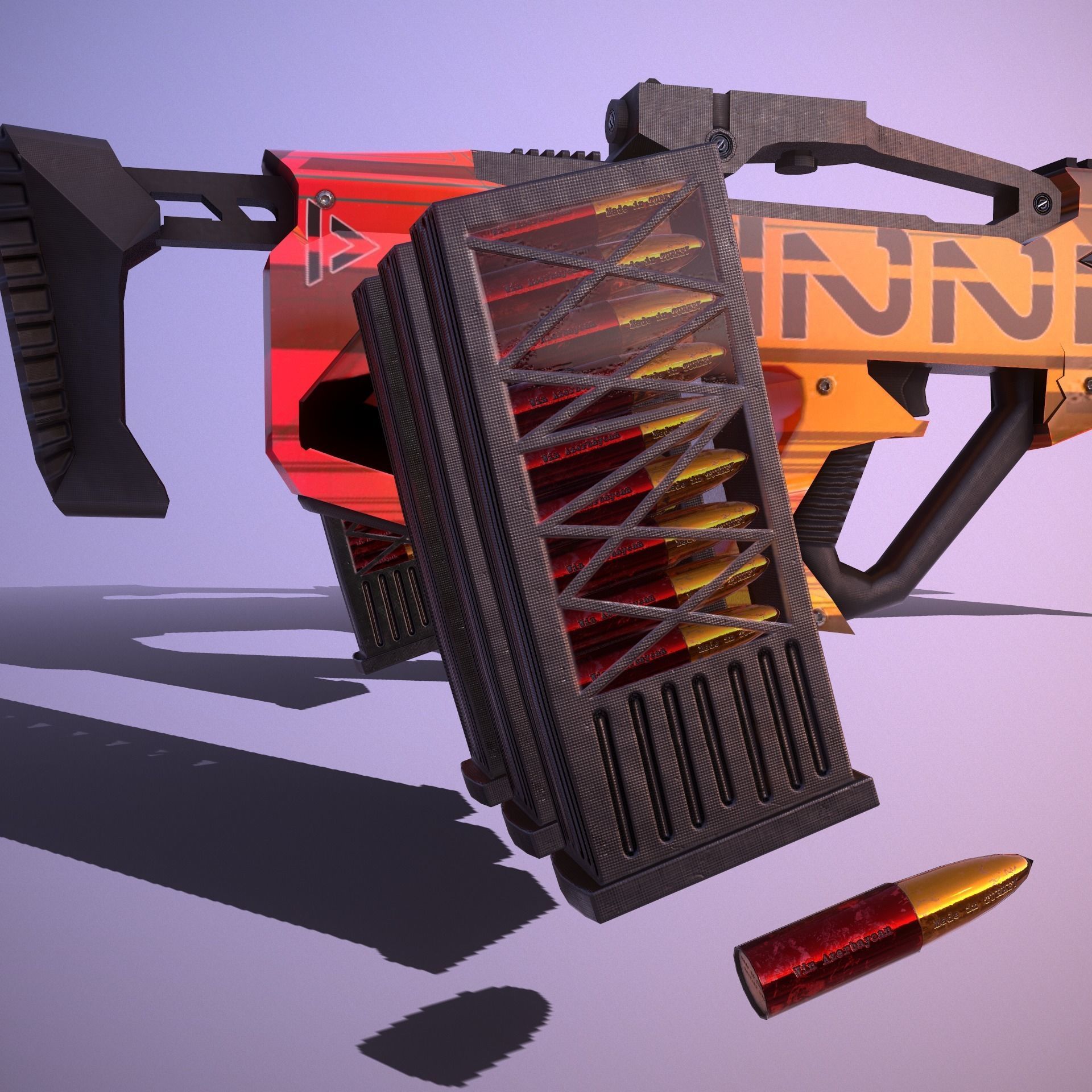 Sci-Fi Weapon Hunter II Low-poly 3D model_6
