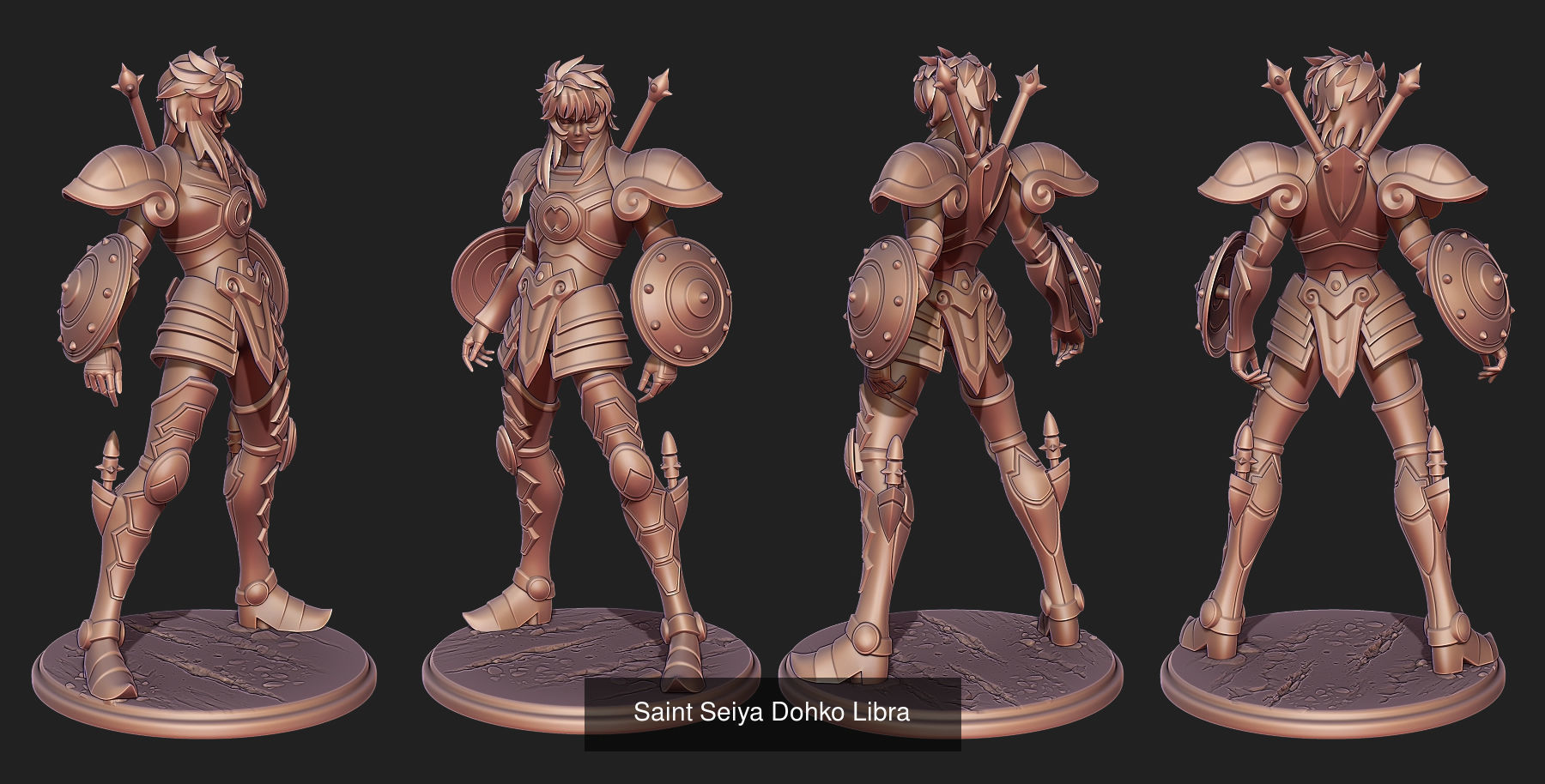 Saint Seiya Pack 1 - Aiolia Leo and Dohko Libra 3D Model Collection_7