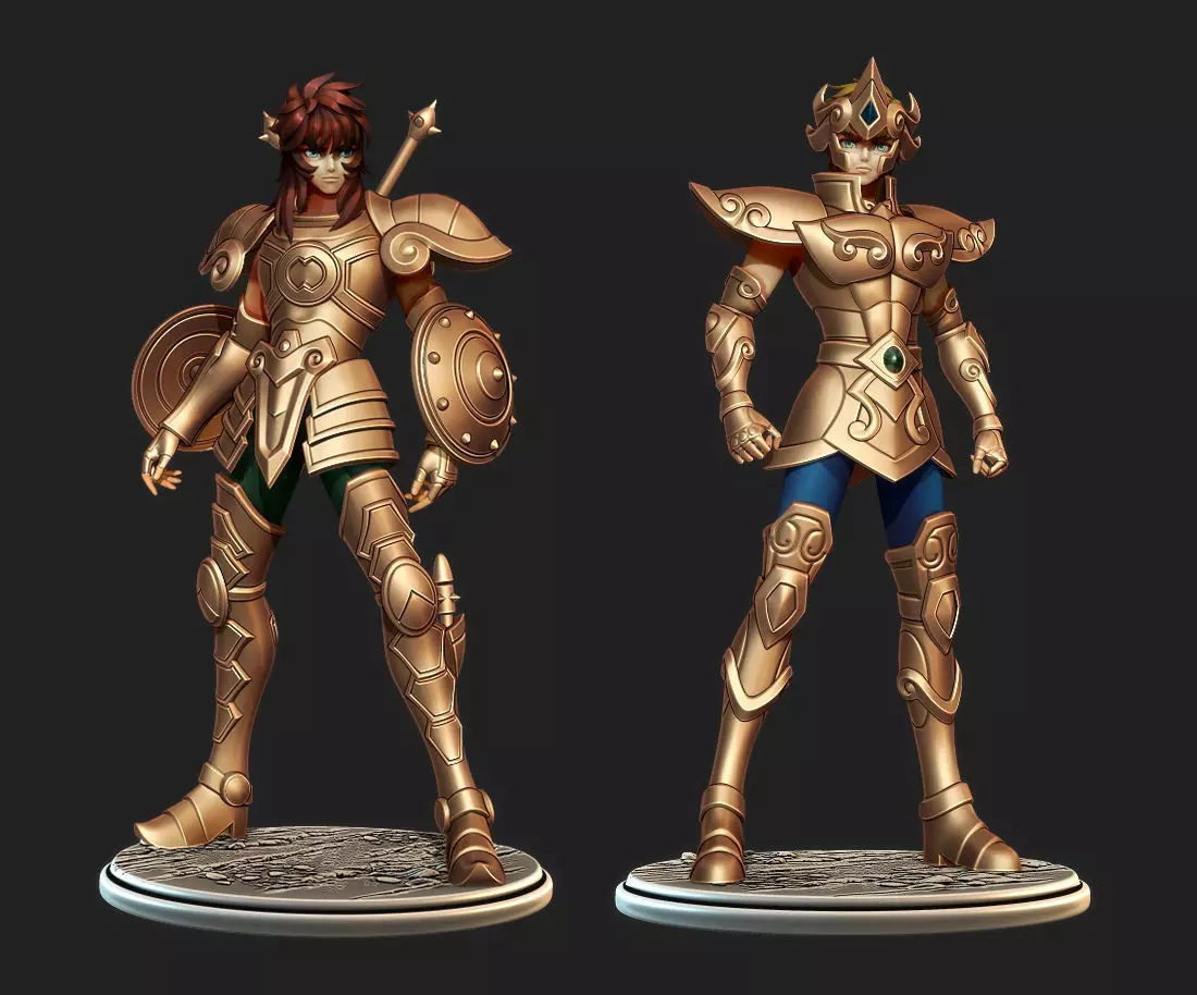 Saint Seiya Pack 1 - Aiolia Leo and Dohko Libra 3D Model Collection_0