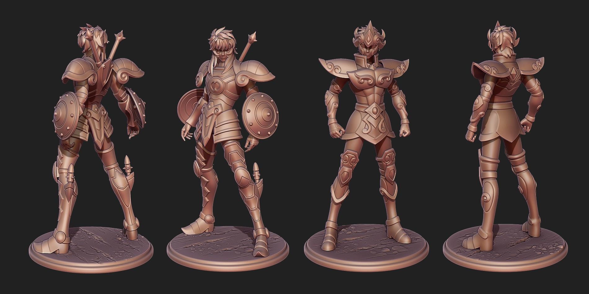 Saint Seiya Pack 1 - Aiolia Leo and Dohko Libra 3D Model Collection_3