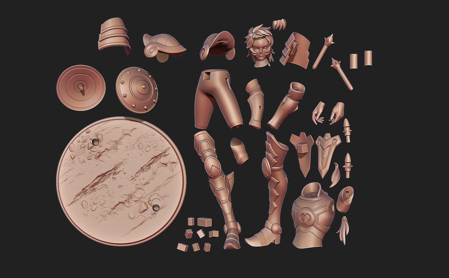 Saint Seiya Pack 1 - Aiolia Leo and Dohko Libra 3D Model Collection_5