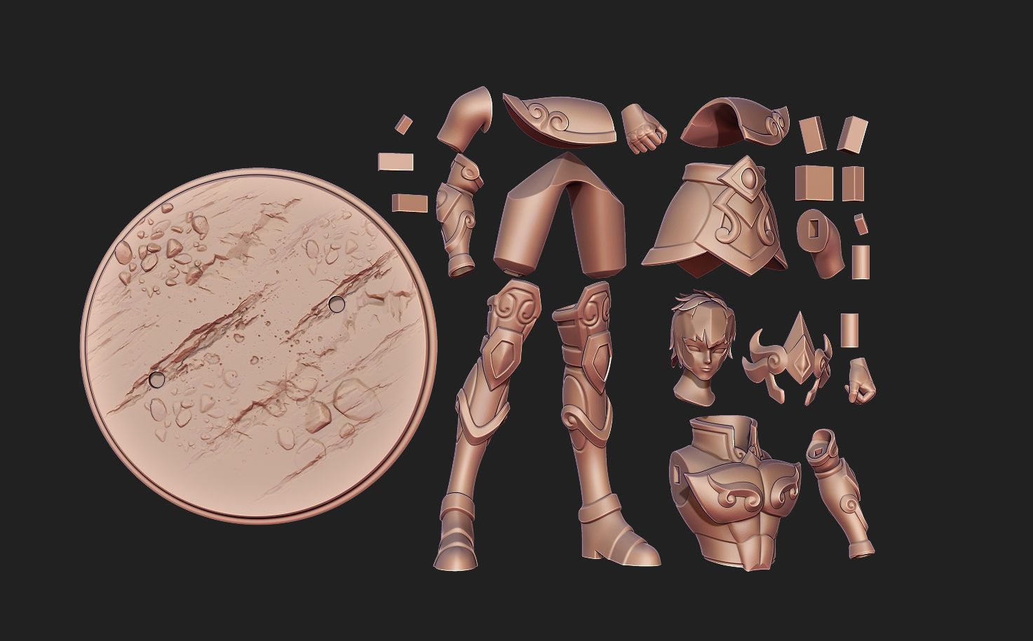 Saint Seiya Pack 1 - Aiolia Leo and Dohko Libra 3D Model Collection_6