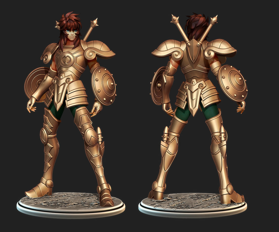 Saint Seiya Pack 1 - Aiolia Leo and Dohko Libra 3D Model Collection_2