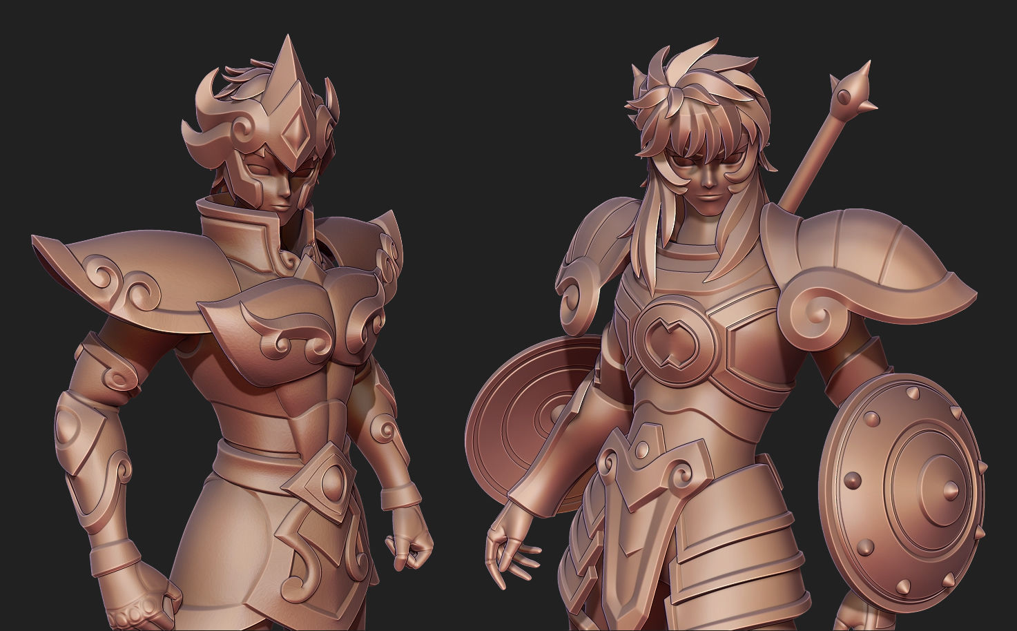 Saint Seiya Pack 1 - Aiolia Leo and Dohko Libra 3D Model Collection_4