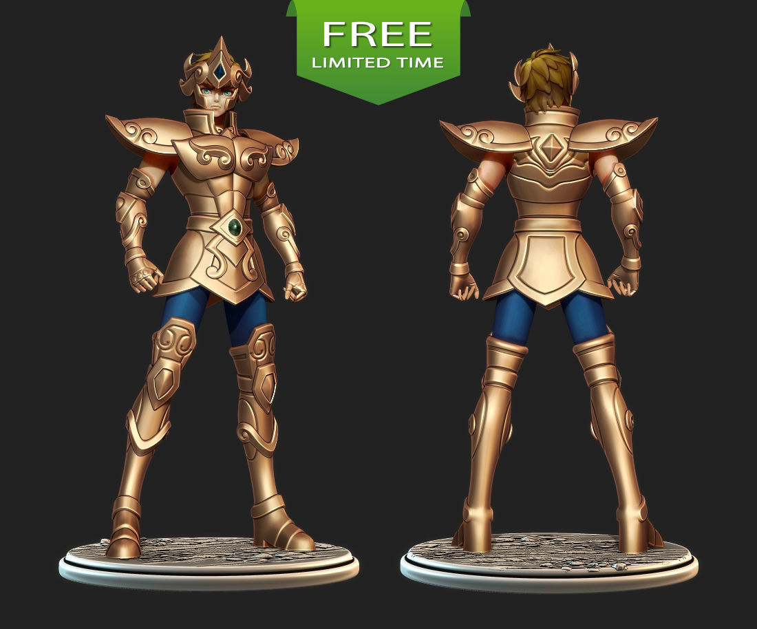 Saint Seiya Pack 1 - Aiolia Leo and Dohko Libra 3D Model Collection_1