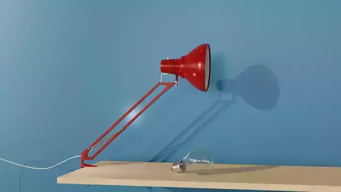 Desk Lamp Rigged - Luxo Style 3D model