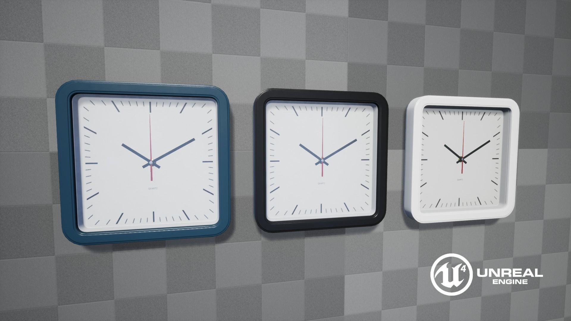 Wall Clock Low-poly 3D model_14