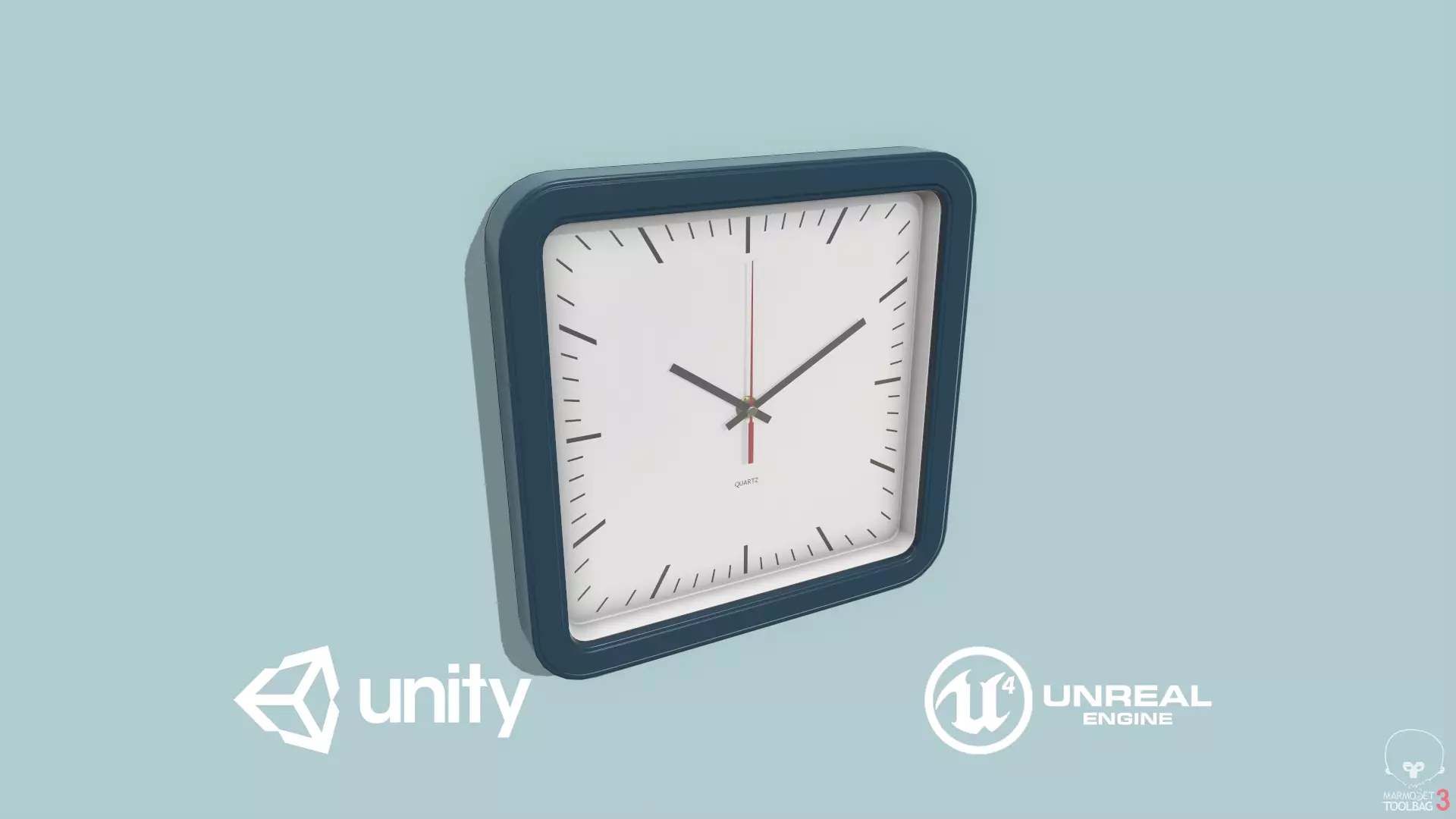 Wall Clock Low-poly 3D model_0