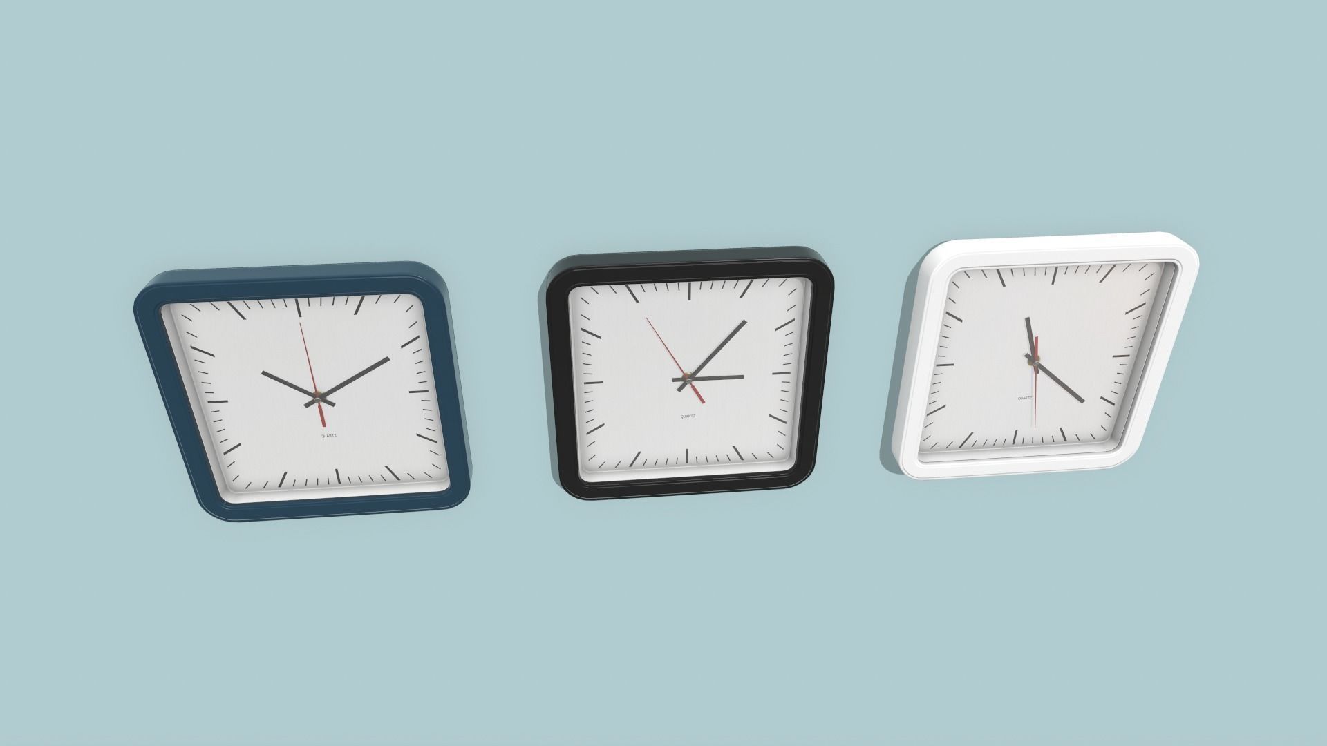 Wall Clock Low-poly 3D model_4