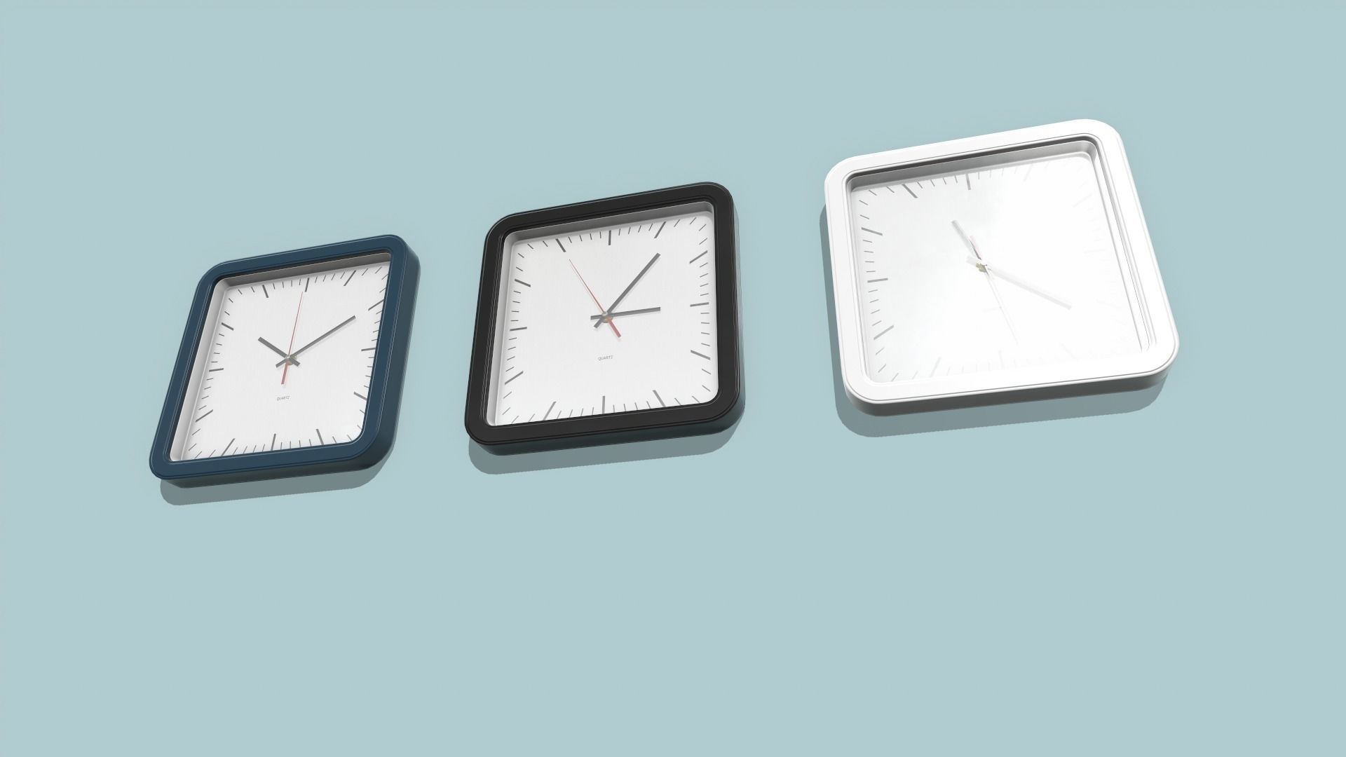 Wall Clock Low-poly 3D model_3